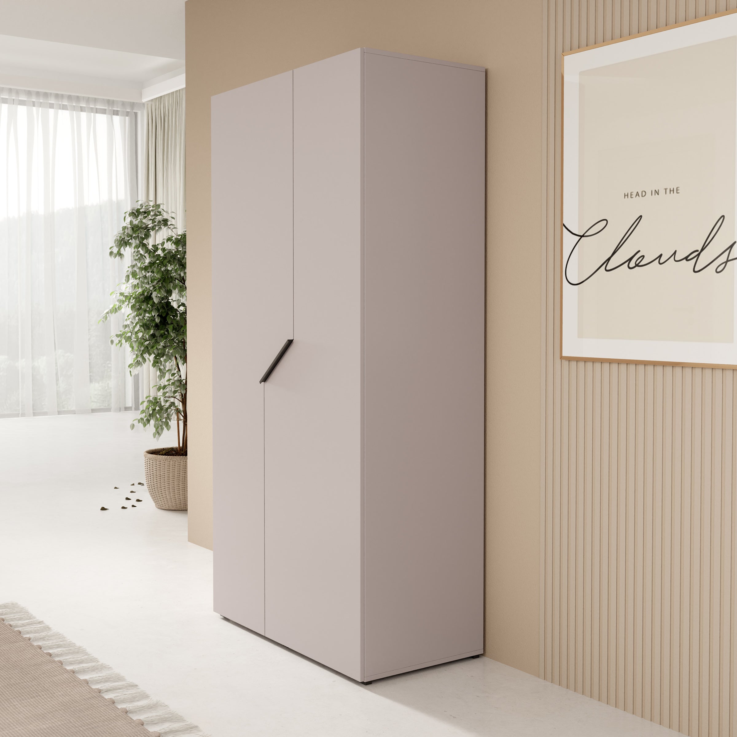 Arena - Kledingkast 2-deurs - Beige - 100x50x202 cm