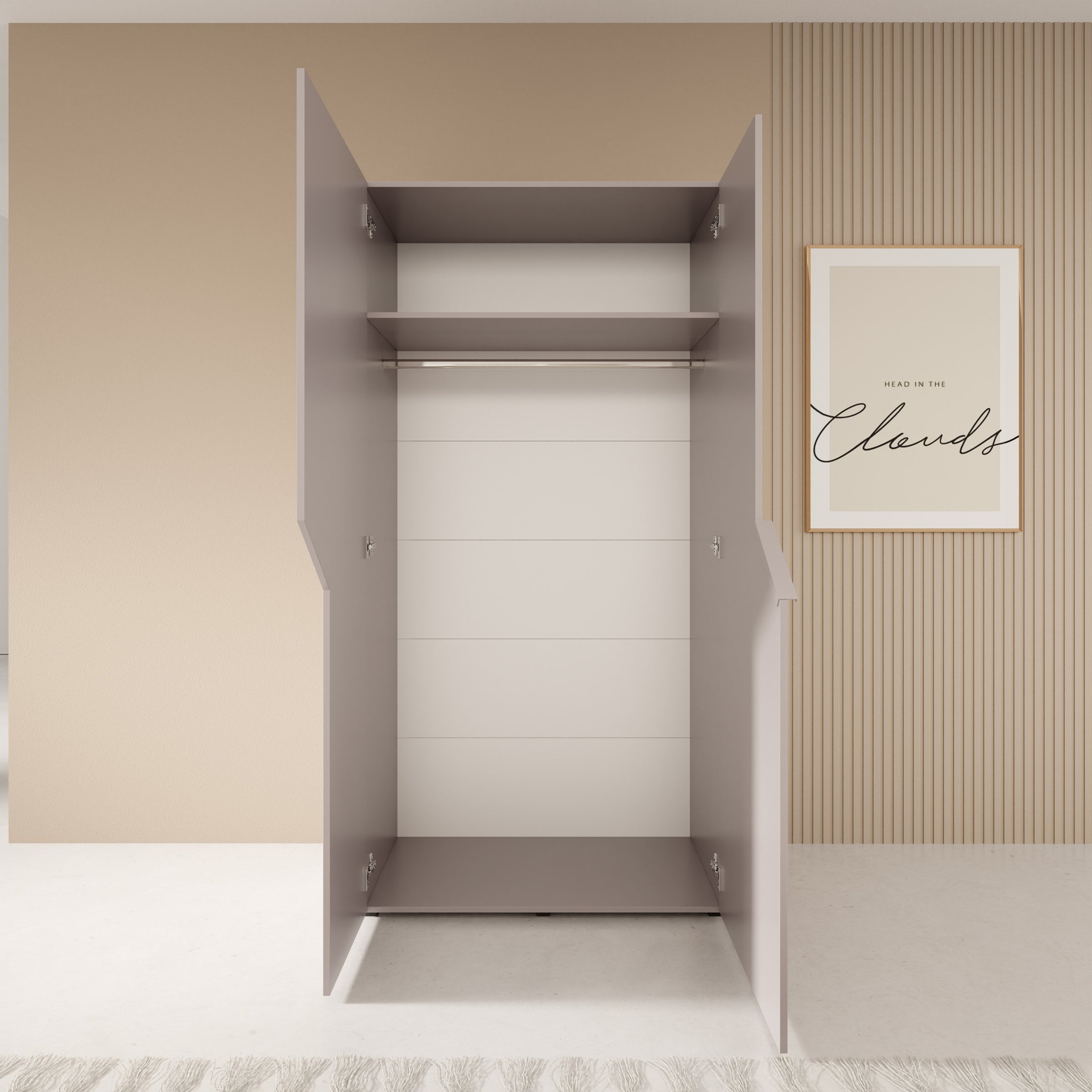 Arena - Kledingkast 2-deurs - Beige - 100x50x202 cm