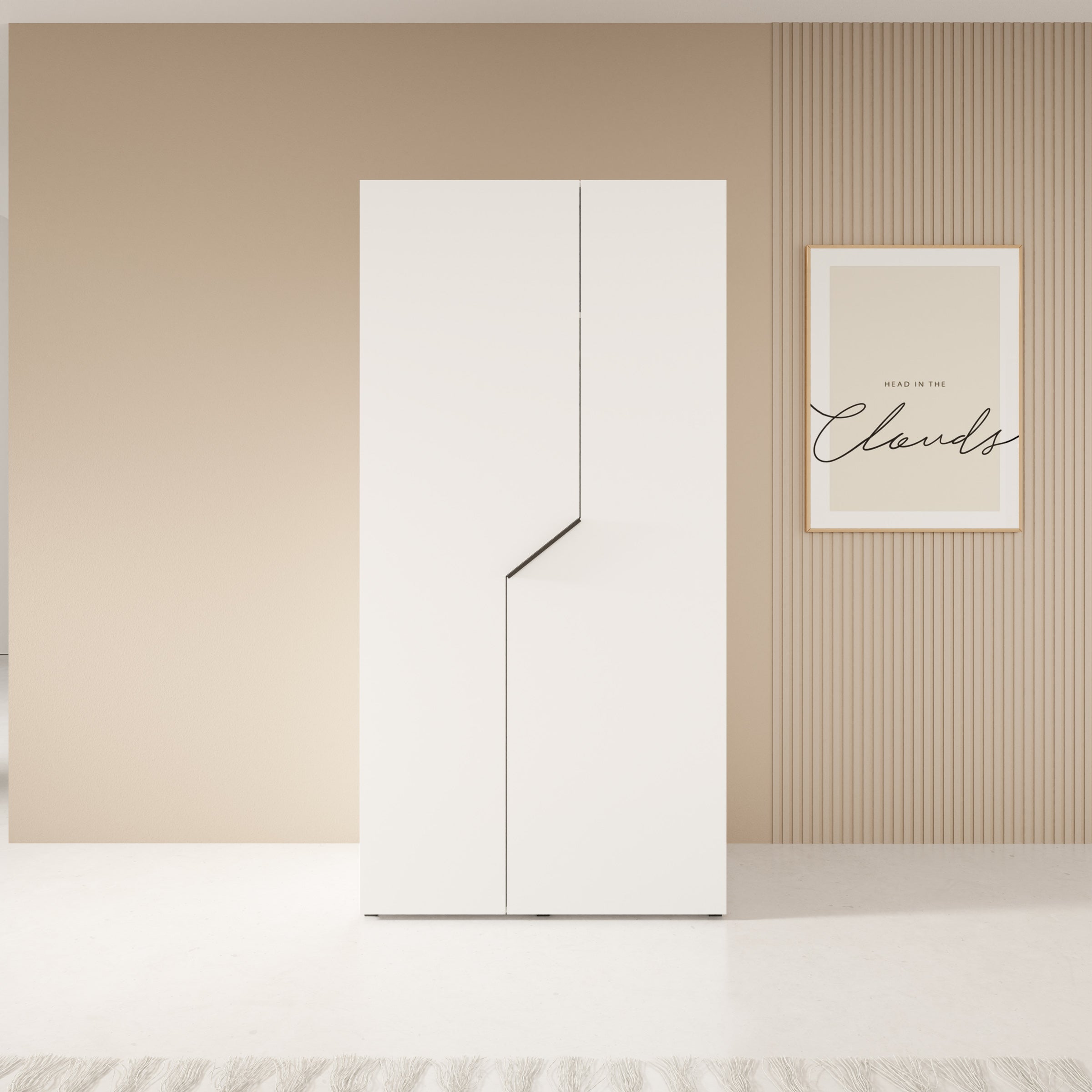Arena - Kledingkast 2-deurs - Wit - 100x50x202 cm