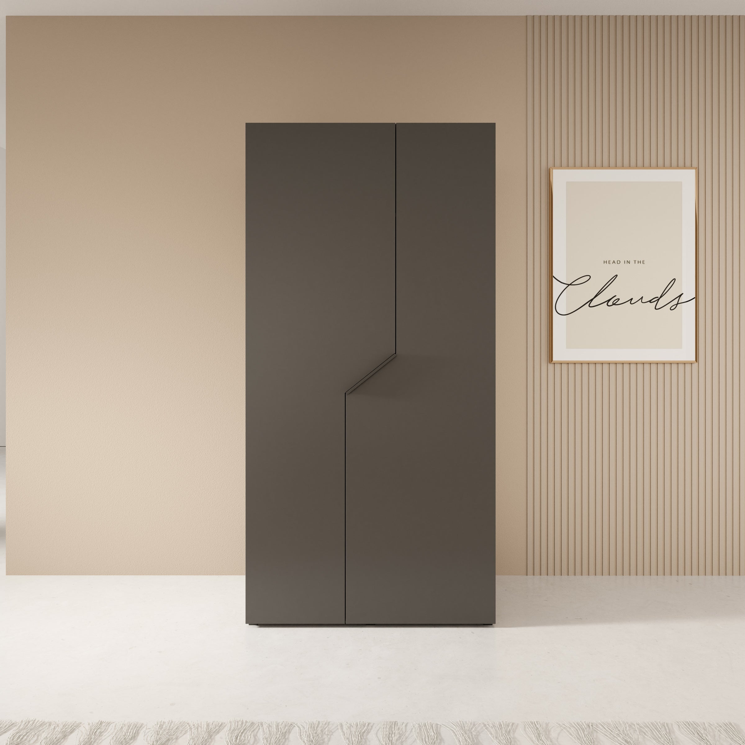 Arena - Kledingkast 2-deurs - Zwart - 100x50x202 cm