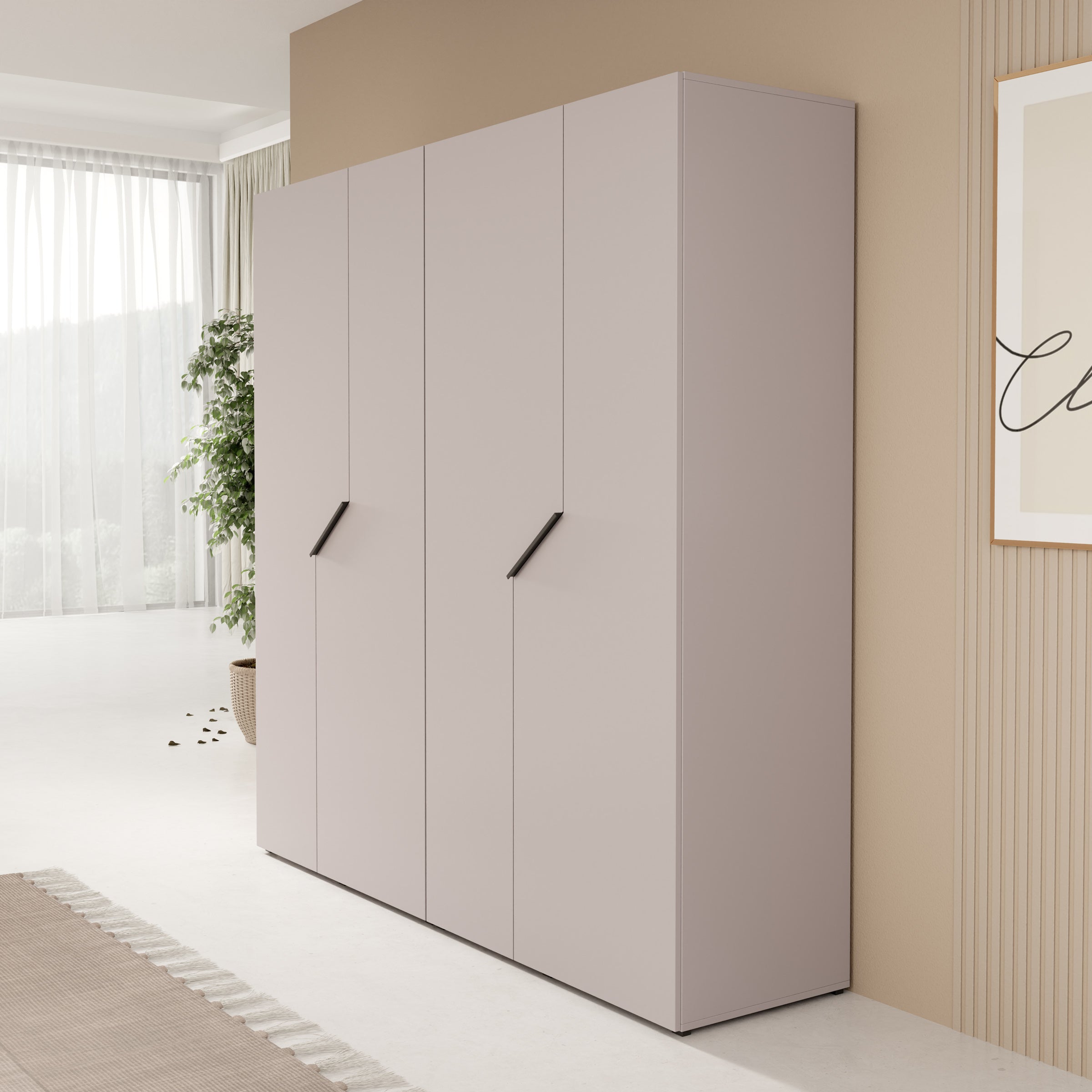 Arena - Kledingkast 4-deurs - Beige - 200x50x202 cm