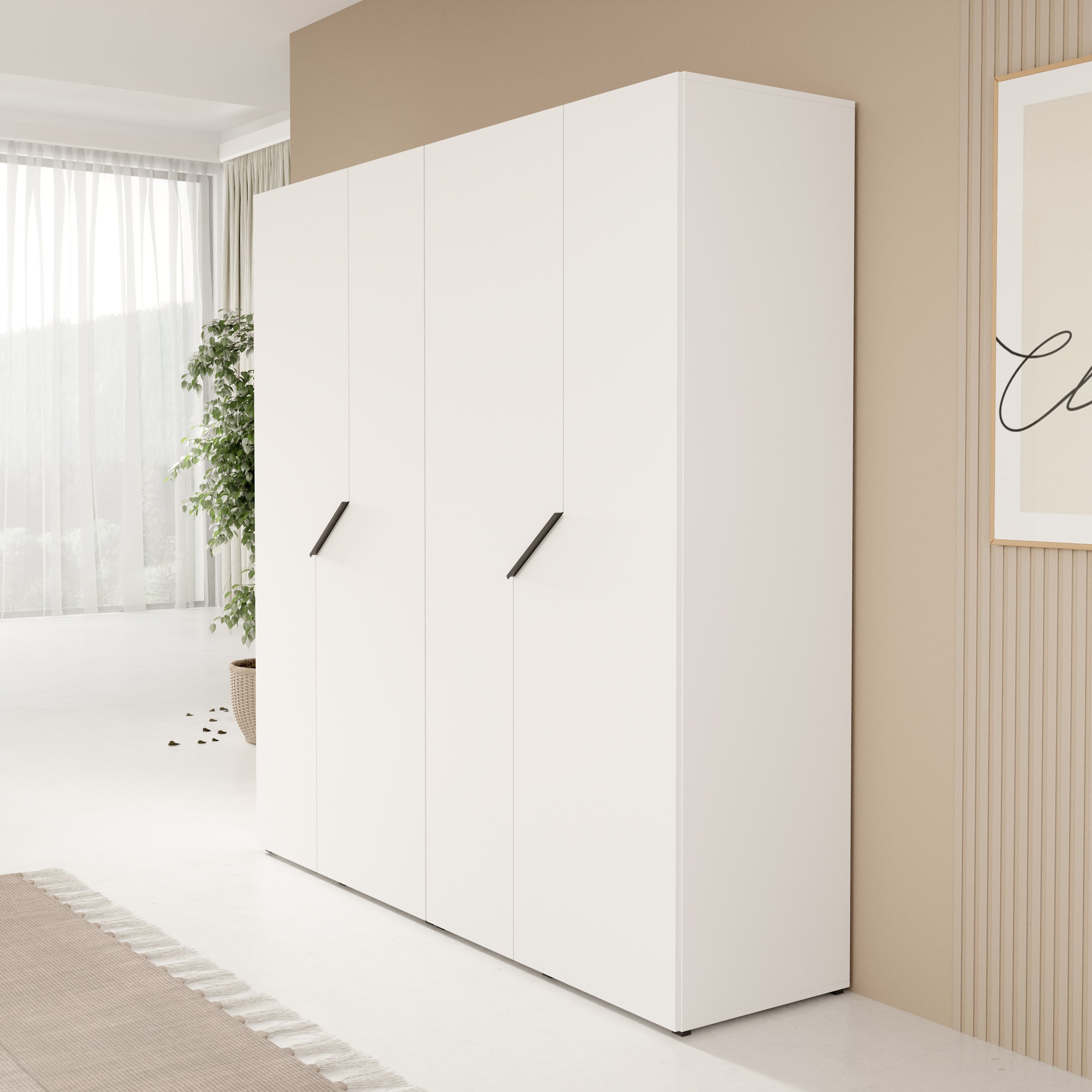 Arena - Kledingkast 4-deurs - Wit - 200x50x202 cm
