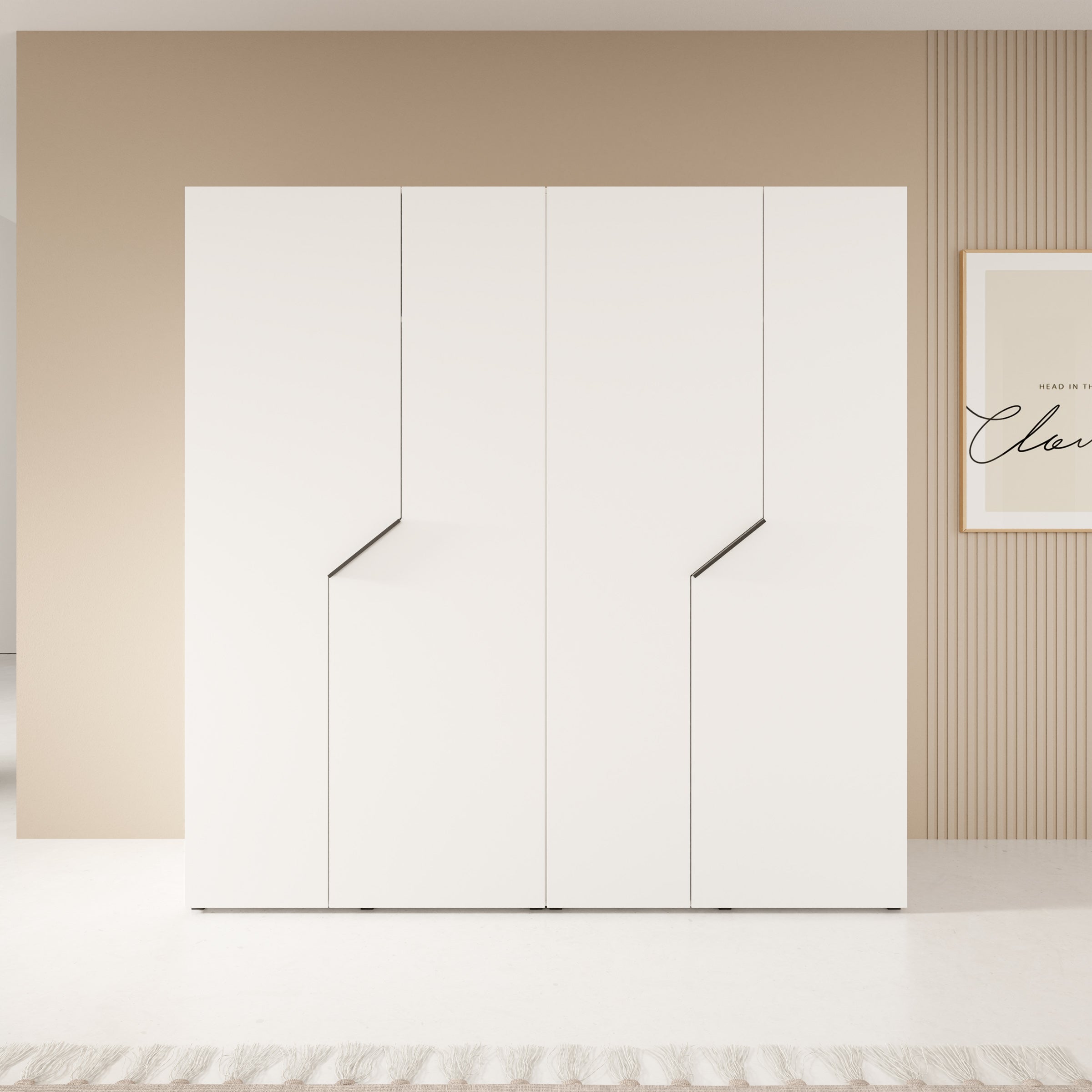 Arena - Kledingkast 4-deurs - Wit - 200x50x202 cm