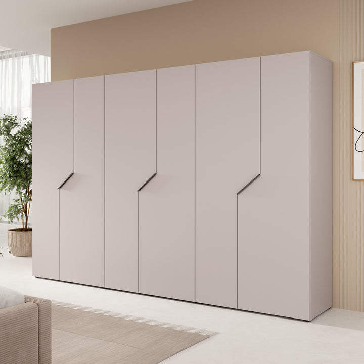 Arena - Kledingkast 6-deurs - Beige - 300x50x202 cm