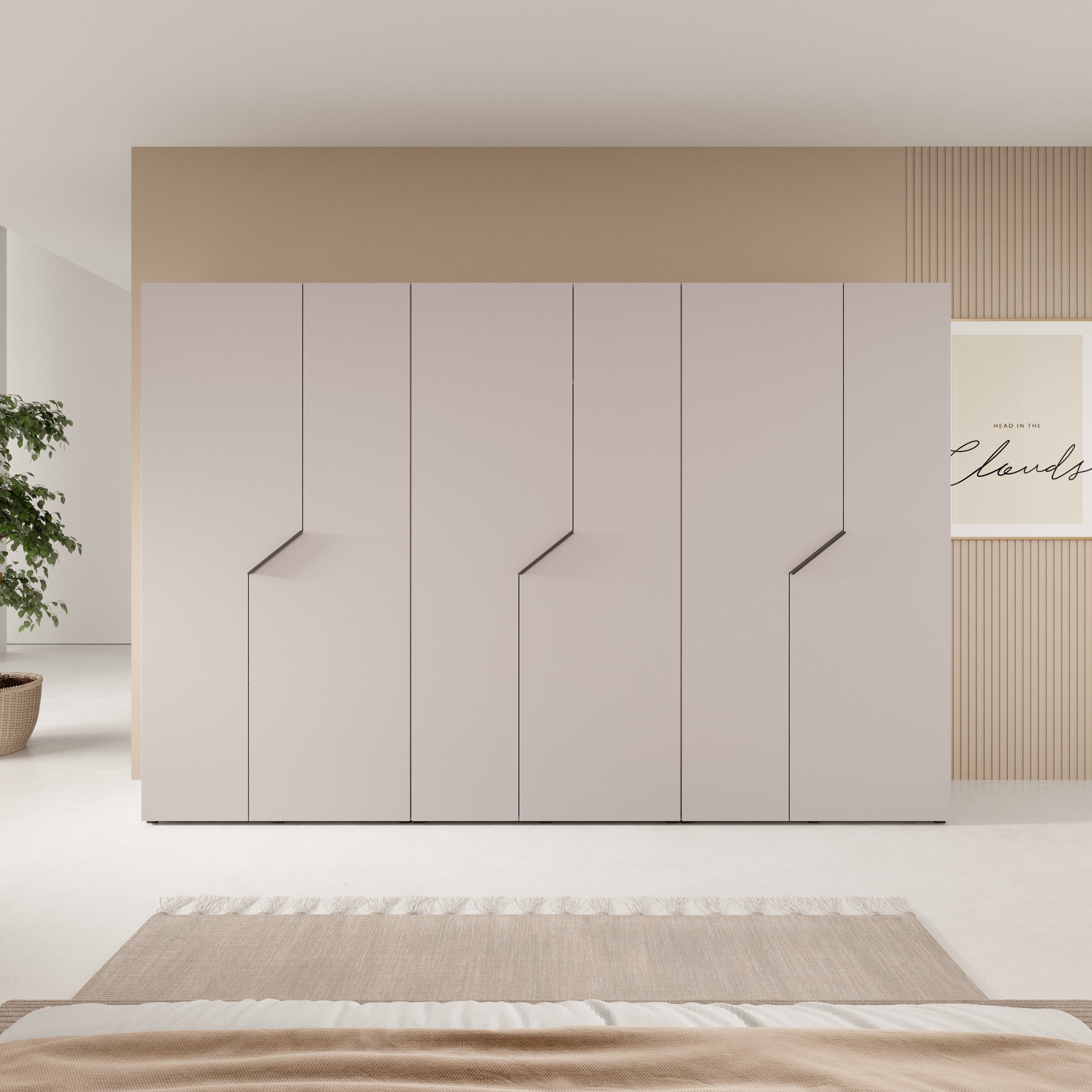 Arena - Kledingkast 6-deurs - Beige - 300x50x202 cm
