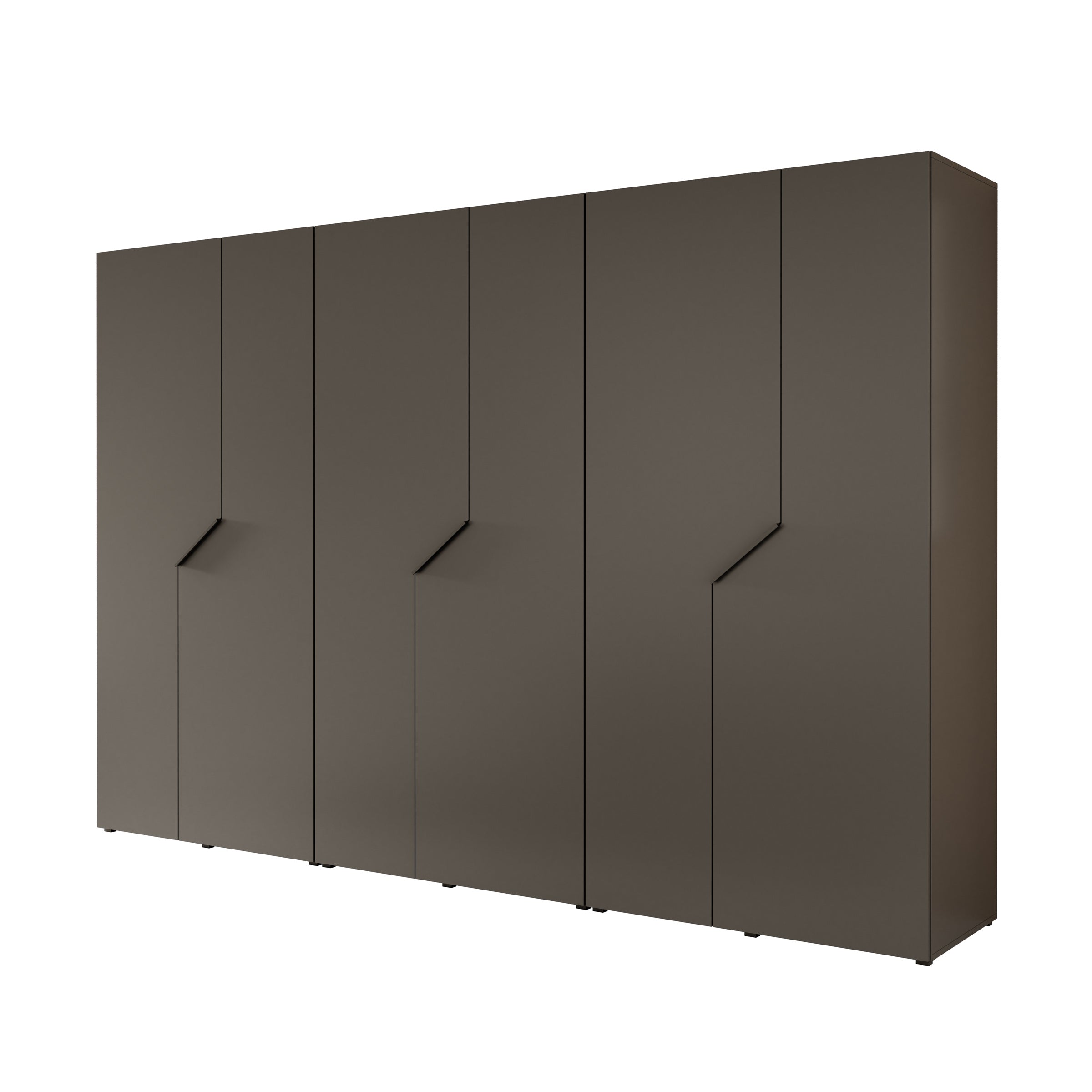 Arena - Kledingkast 6-deurs - Zwart - 300x50x202 cm