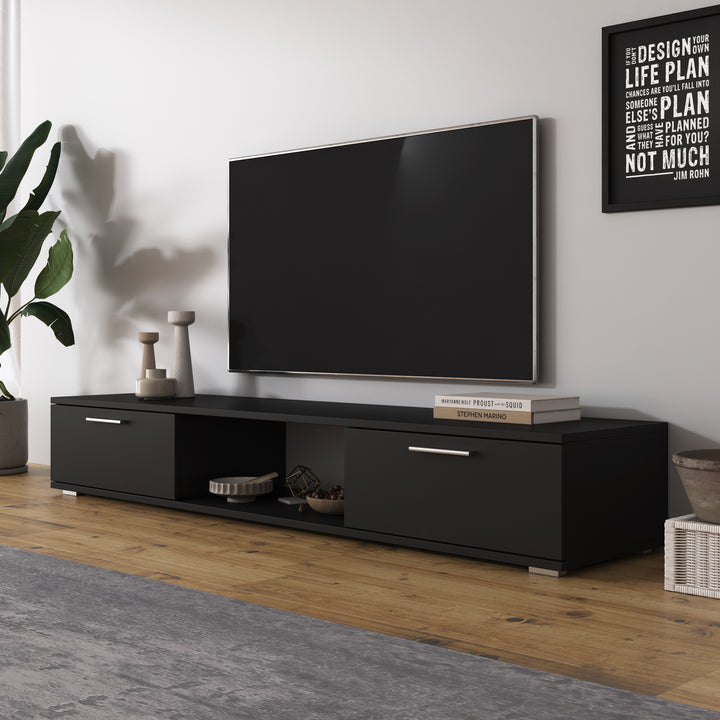 Arkansas - TV-Meubel - Zwart - 176x40x28 cm