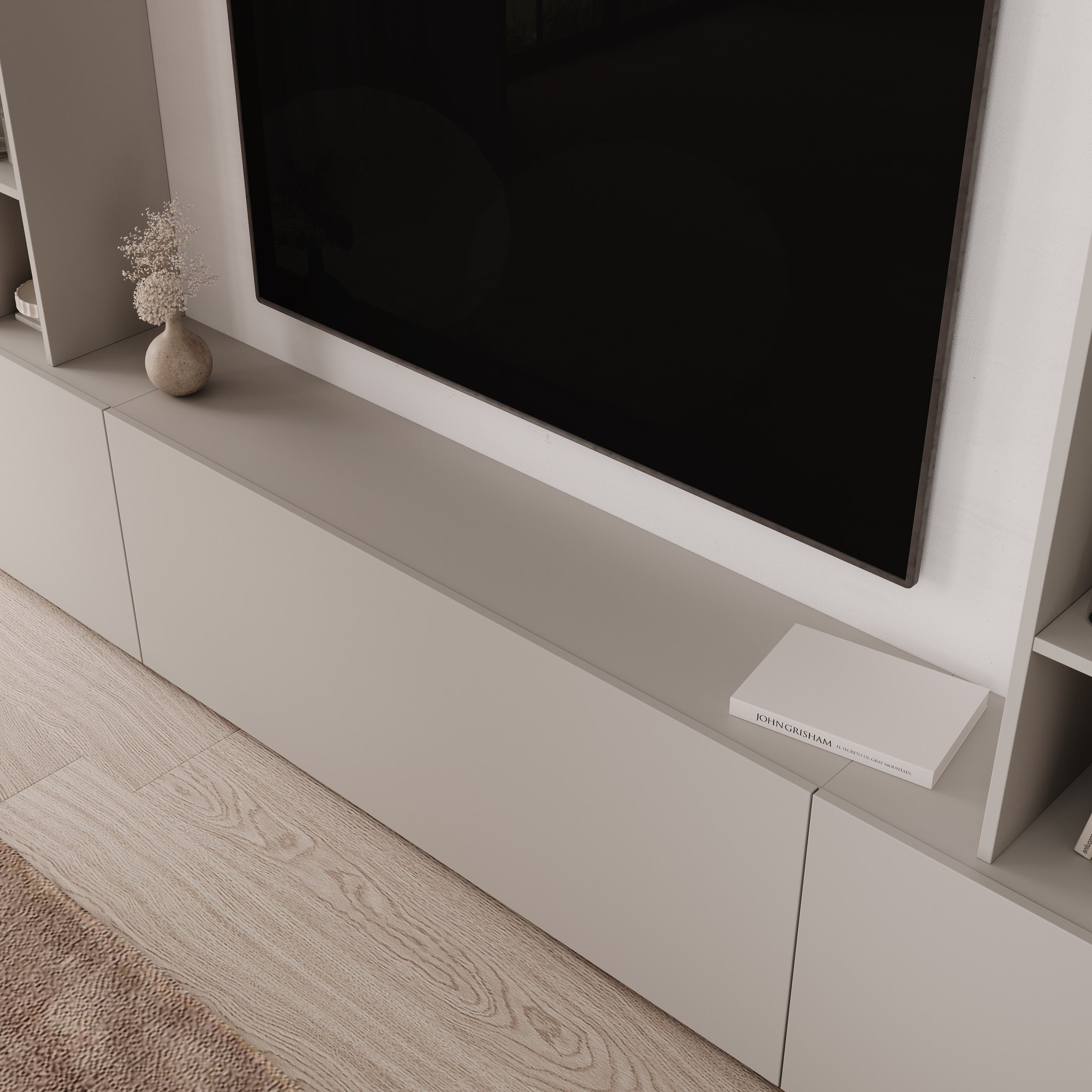 Arlo - Wandmeubel - Beige - 261x29x194 cm