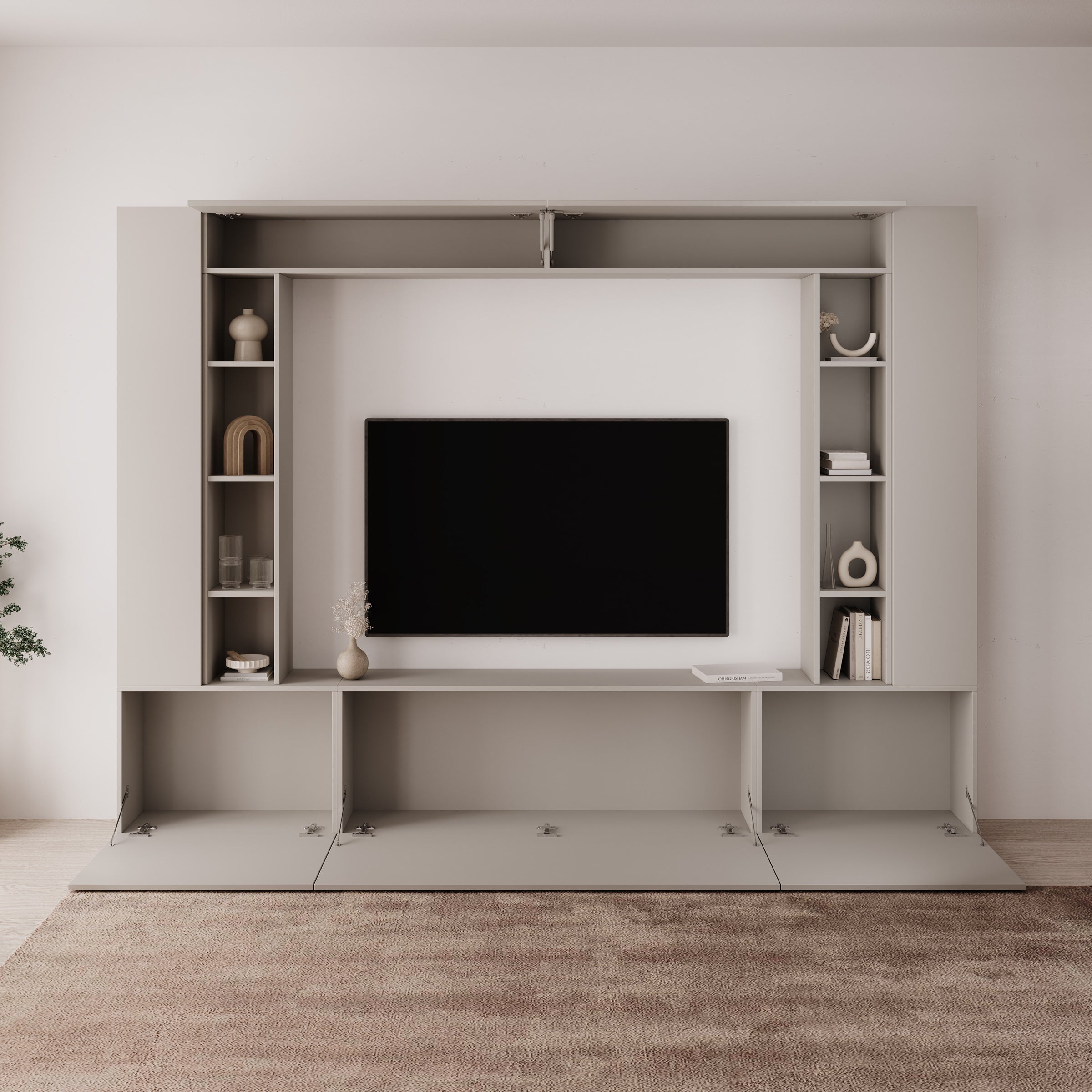 Arlo - Wandmeubel - Beige - 261x29x194 cm