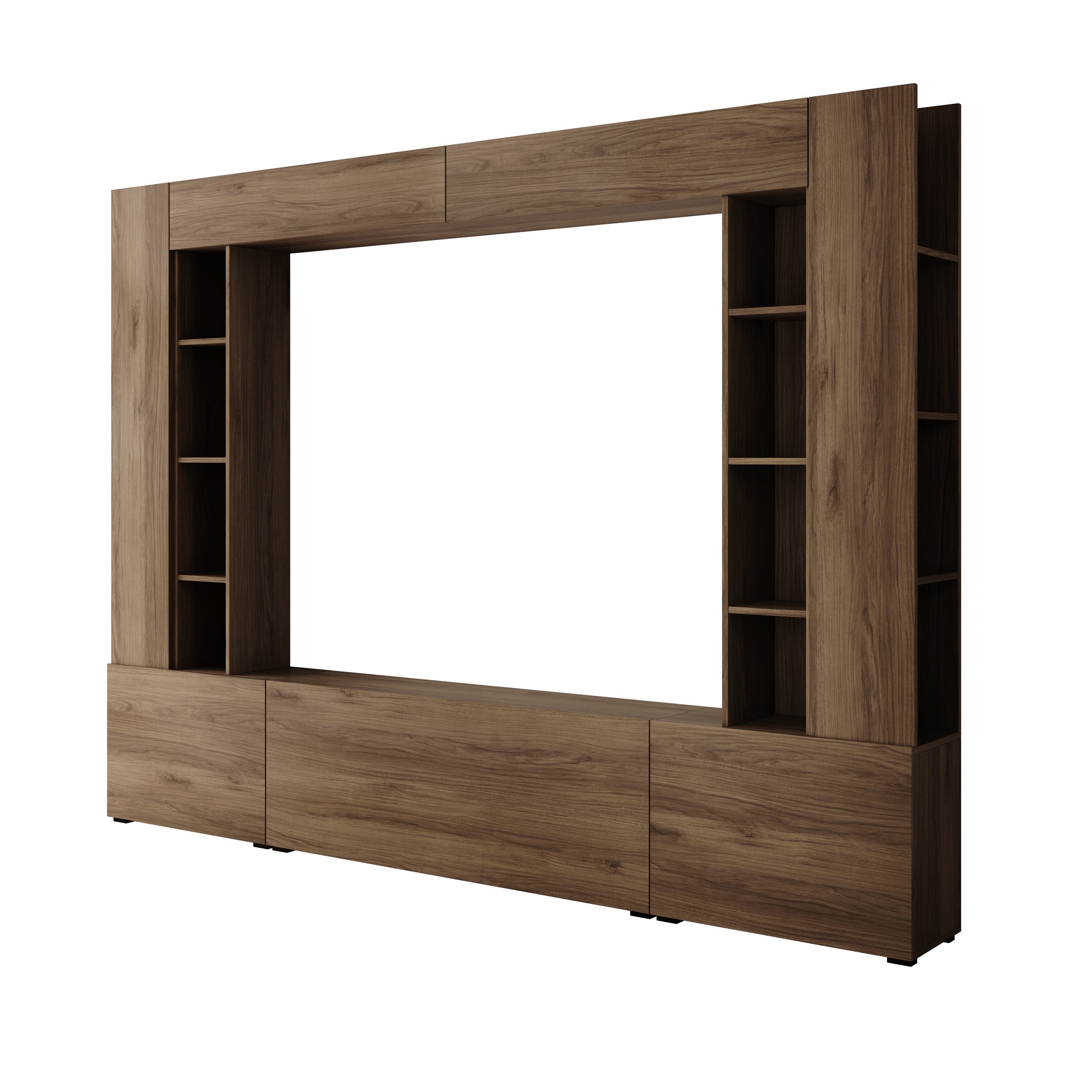 Arlo - Wandmeubel - Eikenpatroon - 261x29x194 cm