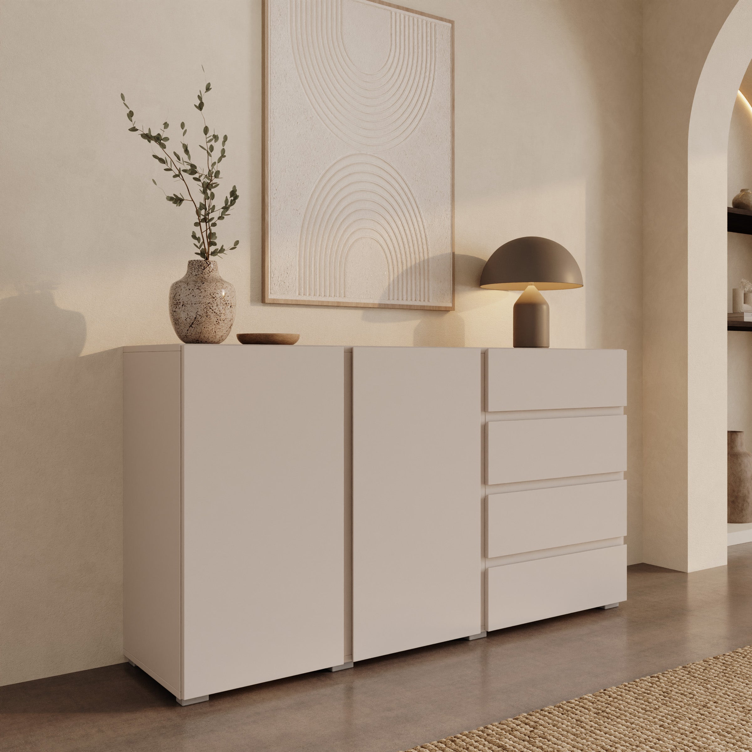 Aroji - Dressoir - Beige - 138x40x78 cm