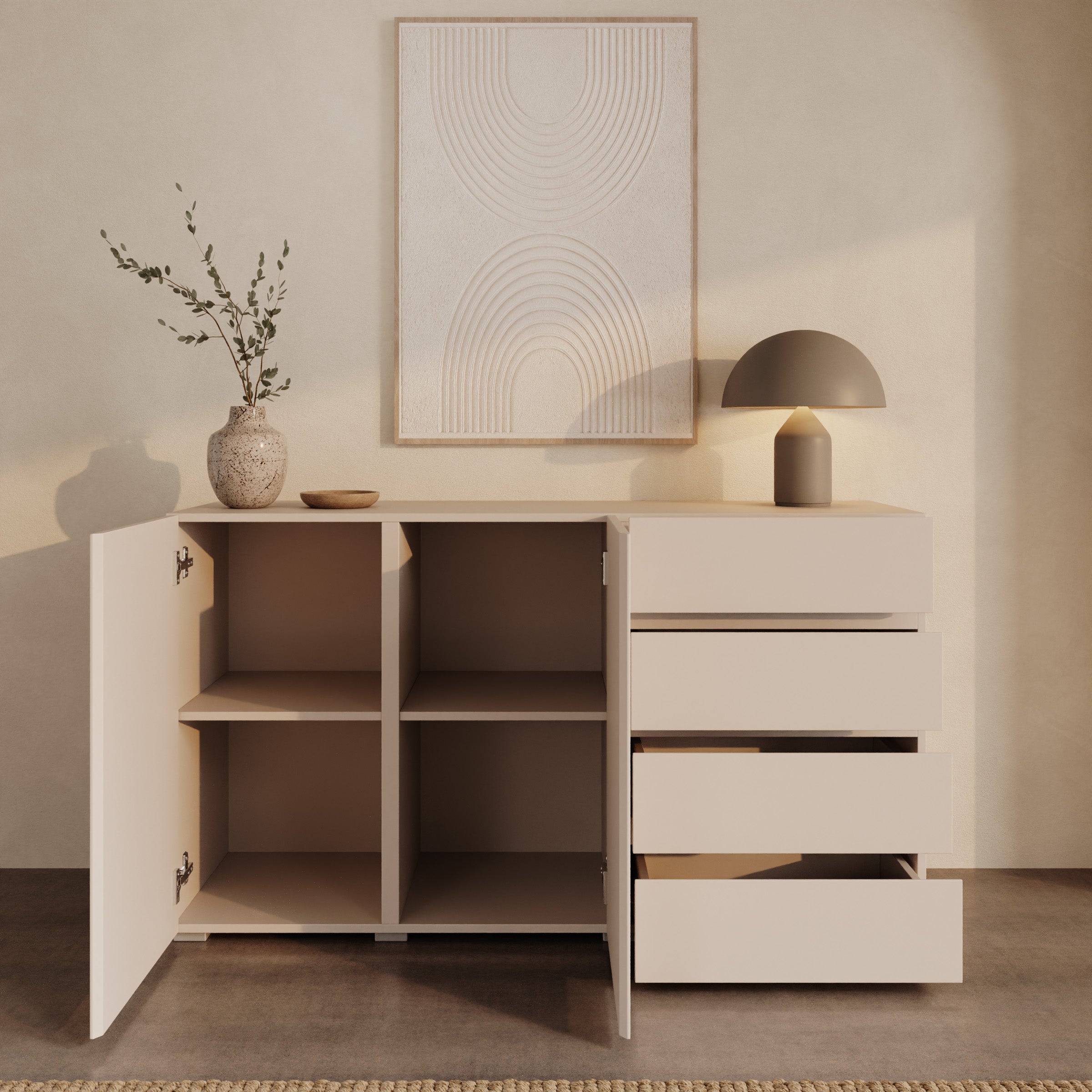 Aroji - Dressoir - Beige - 138x40x78 cm