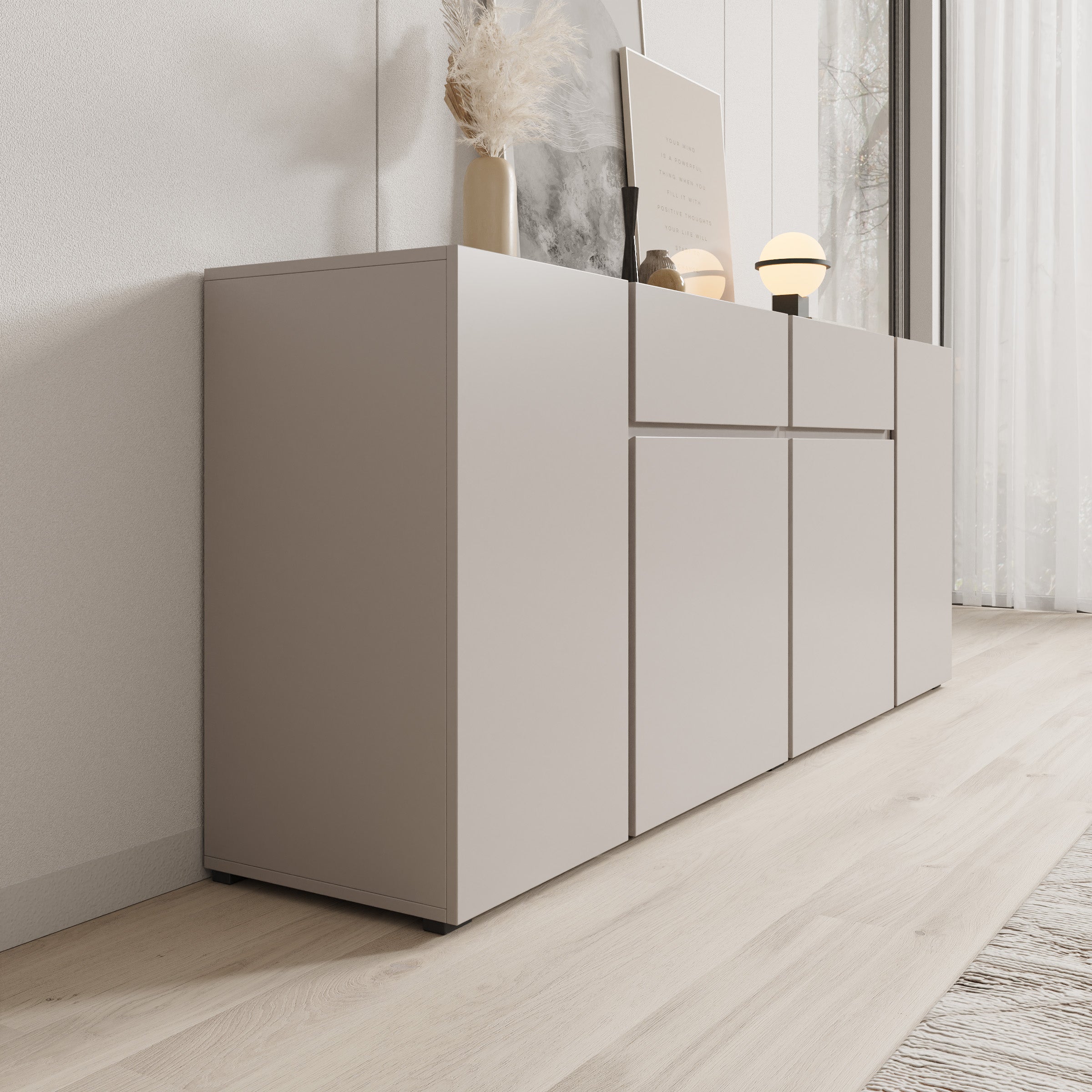 Aroji - Dressoir - Beige - 195x40x78 cm