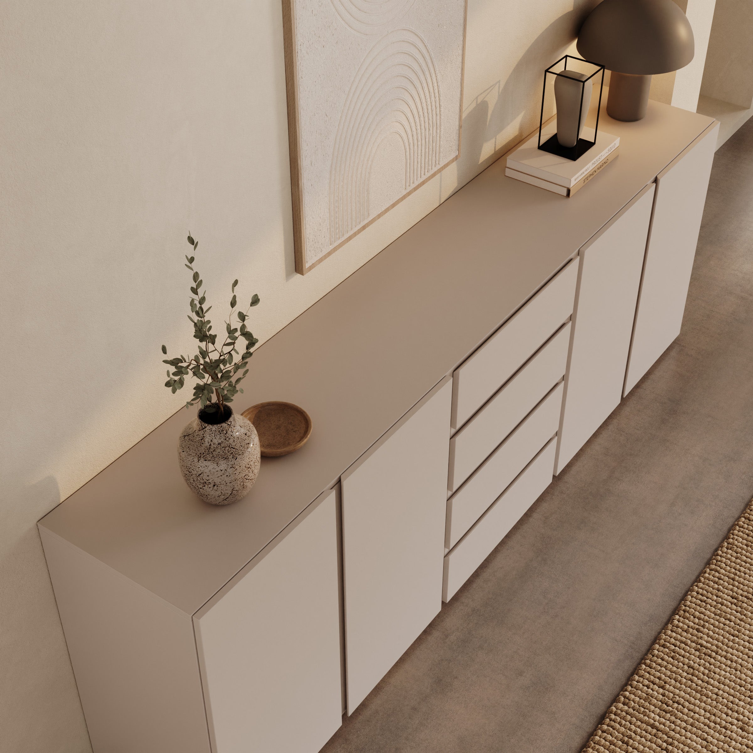 Aroji - Dressoir - Beige - 222x40x78 cm