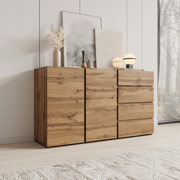 Aroji - Dressoir - Eikenpatroon - 138x40x78 cm