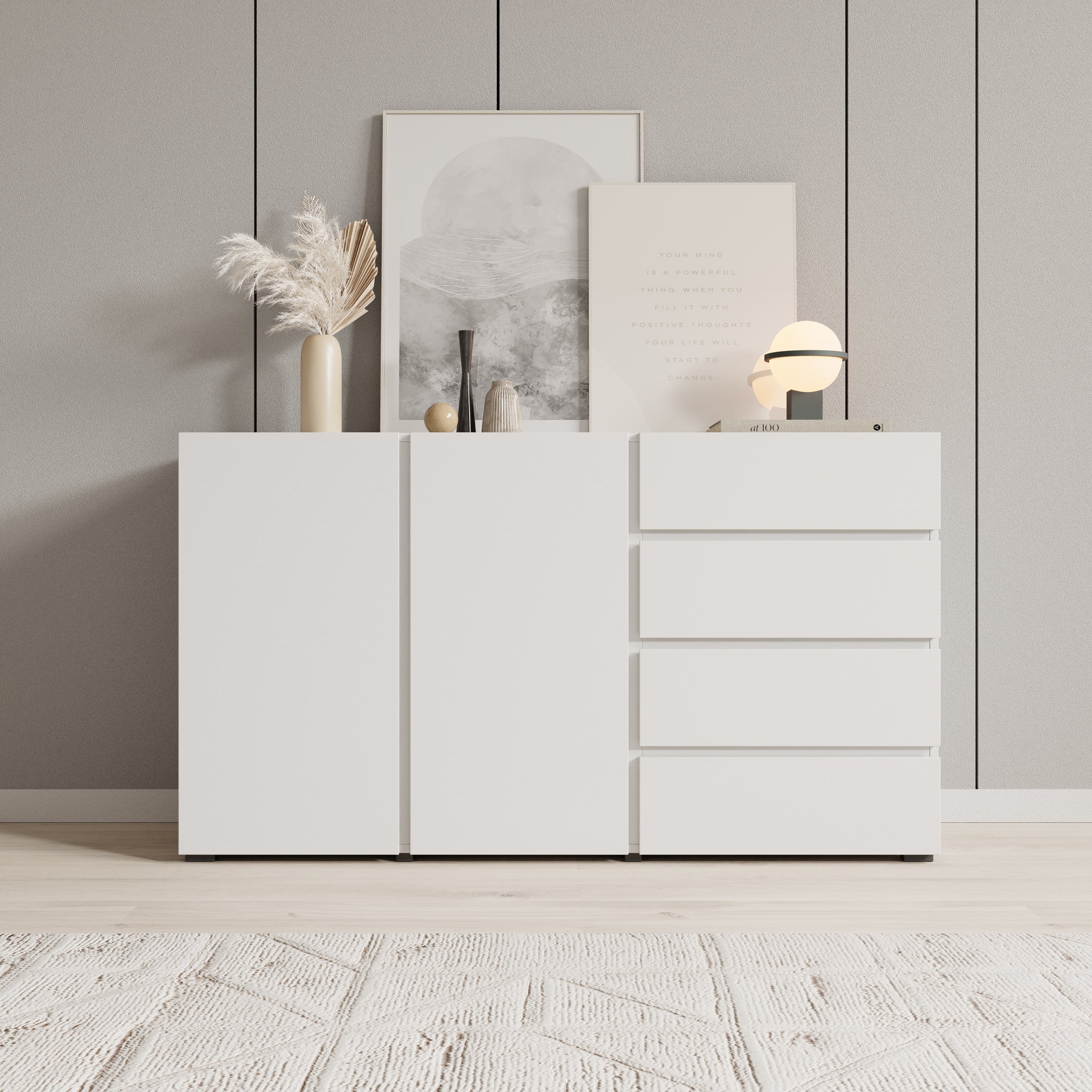 Aroji - Dressoir - Wit - 138x40x78 cm