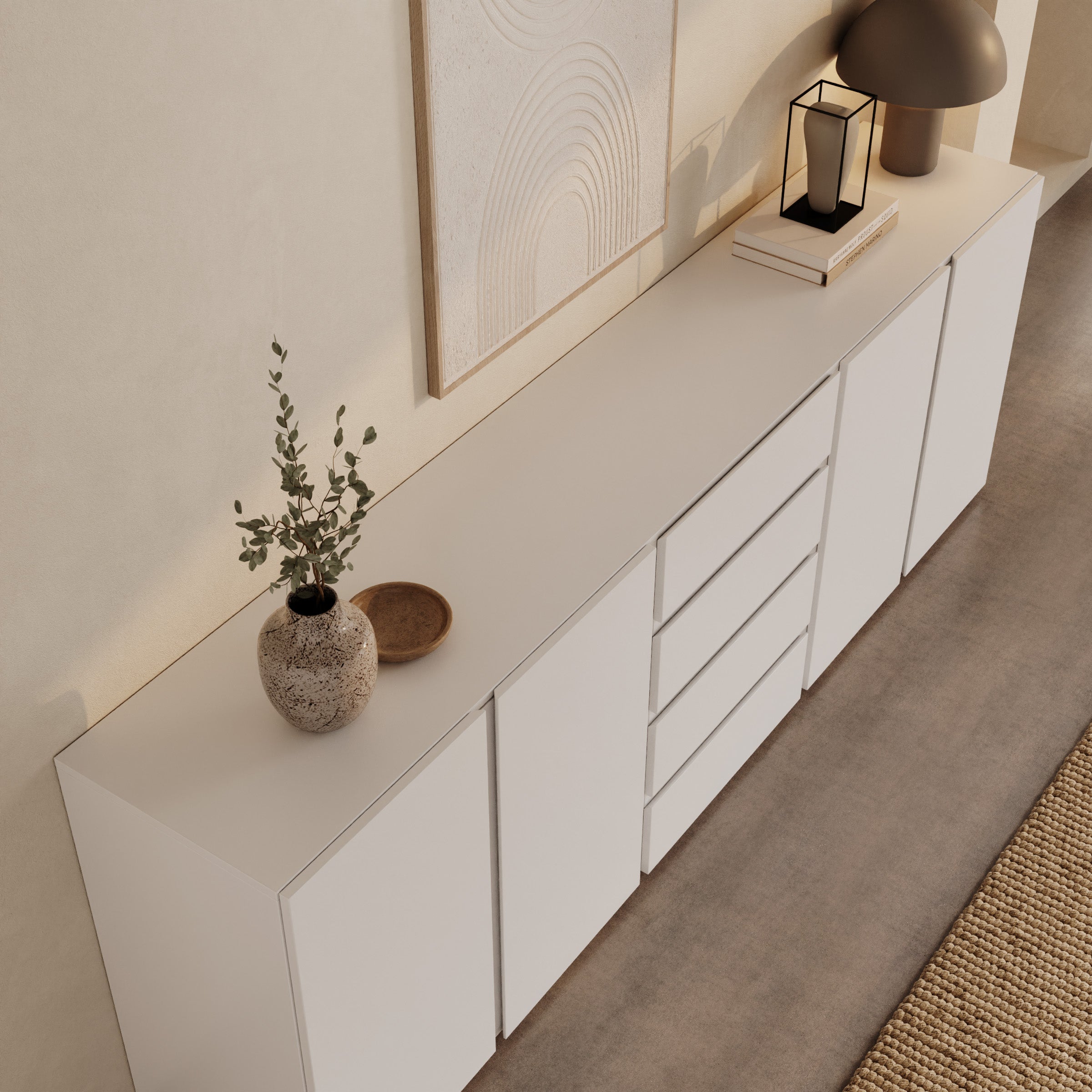 Aroji - Dressoir - Wit - 222x40x78 cm