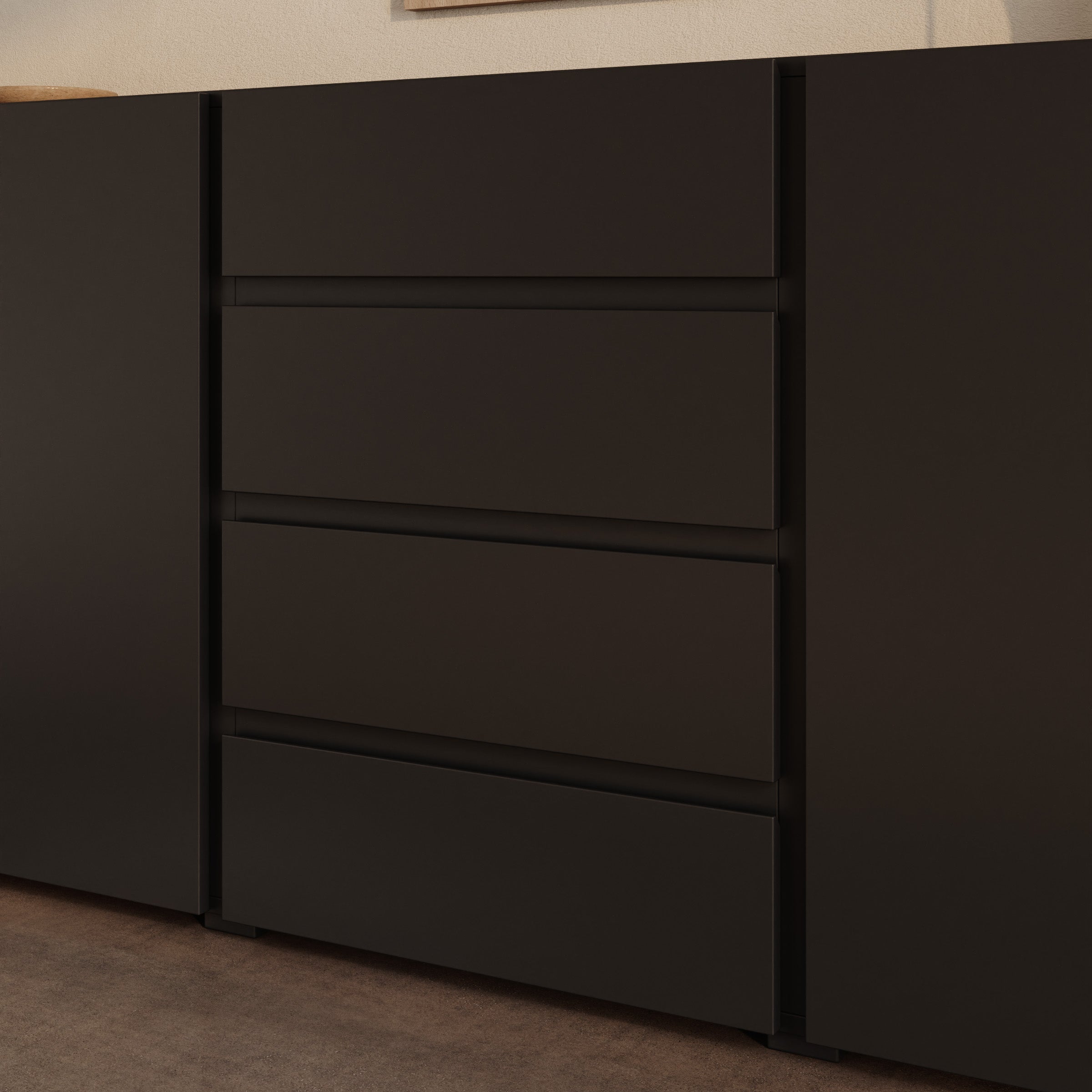 Aroji - Dressoir - Zwart - 222x40x78 cm