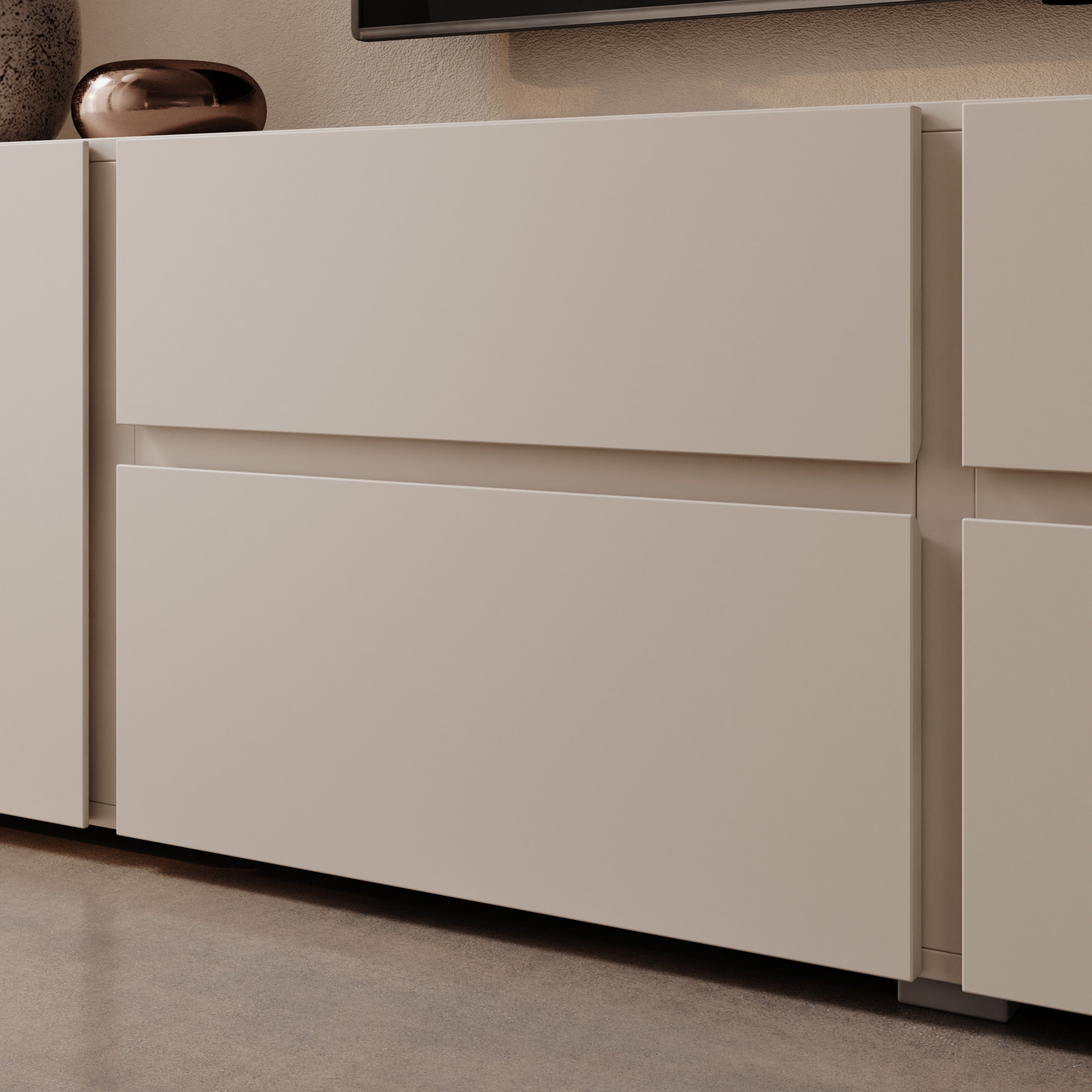 Aroji - TV-Meubel - Beige - 195x40x48 cm