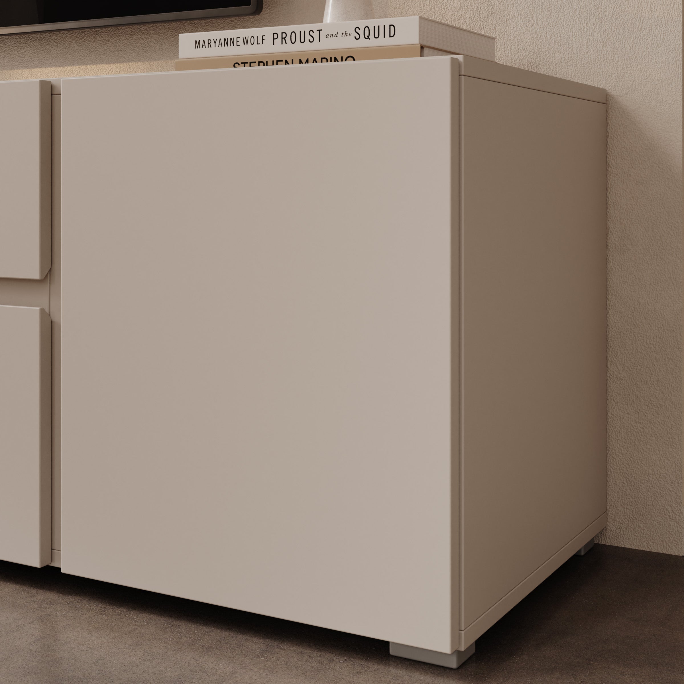 Aroji - TV-Meubel - Beige - 195x40x48 cm