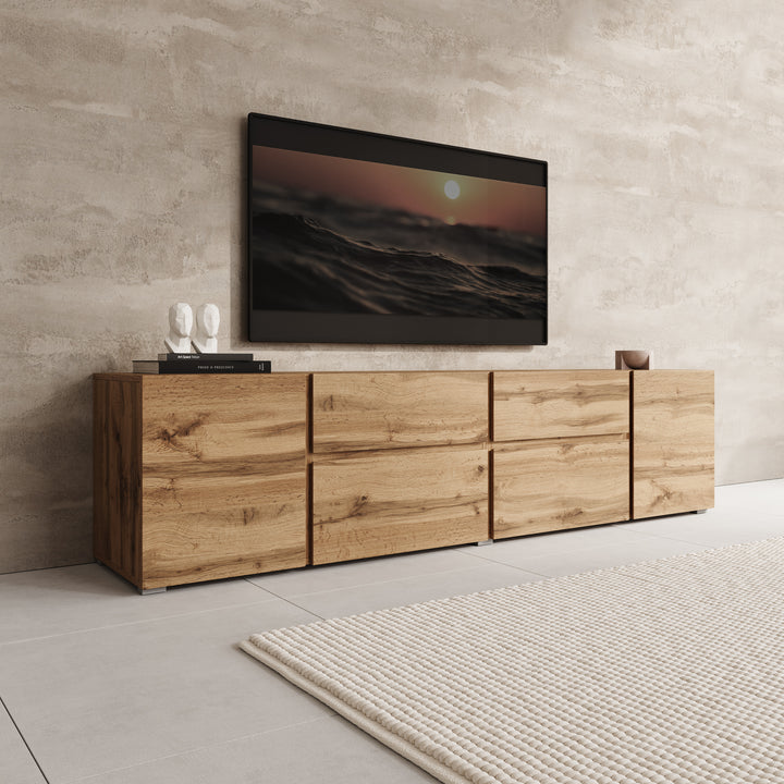 Aroji - TV-Meubel - Eikenpatroon - 195x40x48 cm