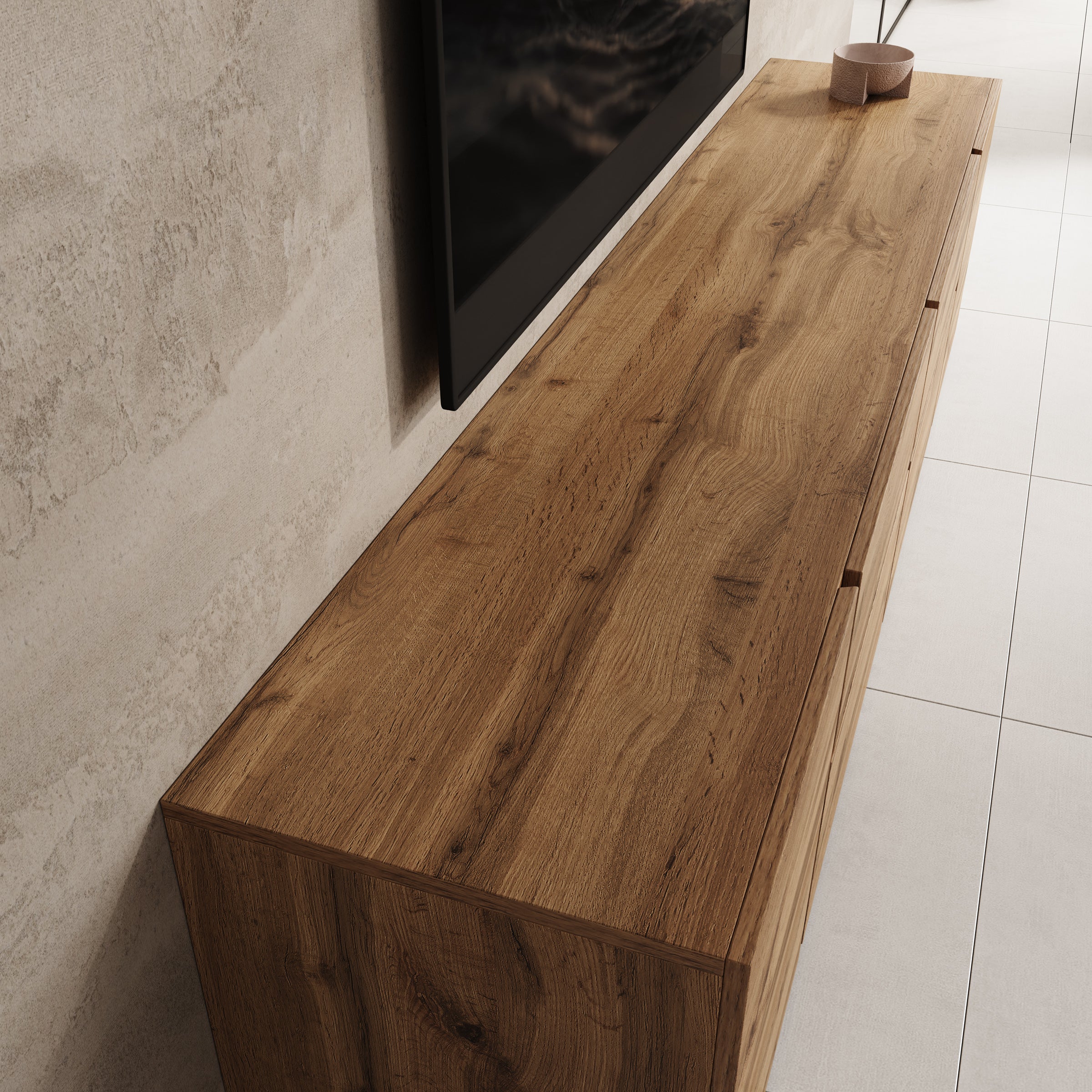 Aroji - TV-Meubel - Eikenpatroon - 195x40x48 cm