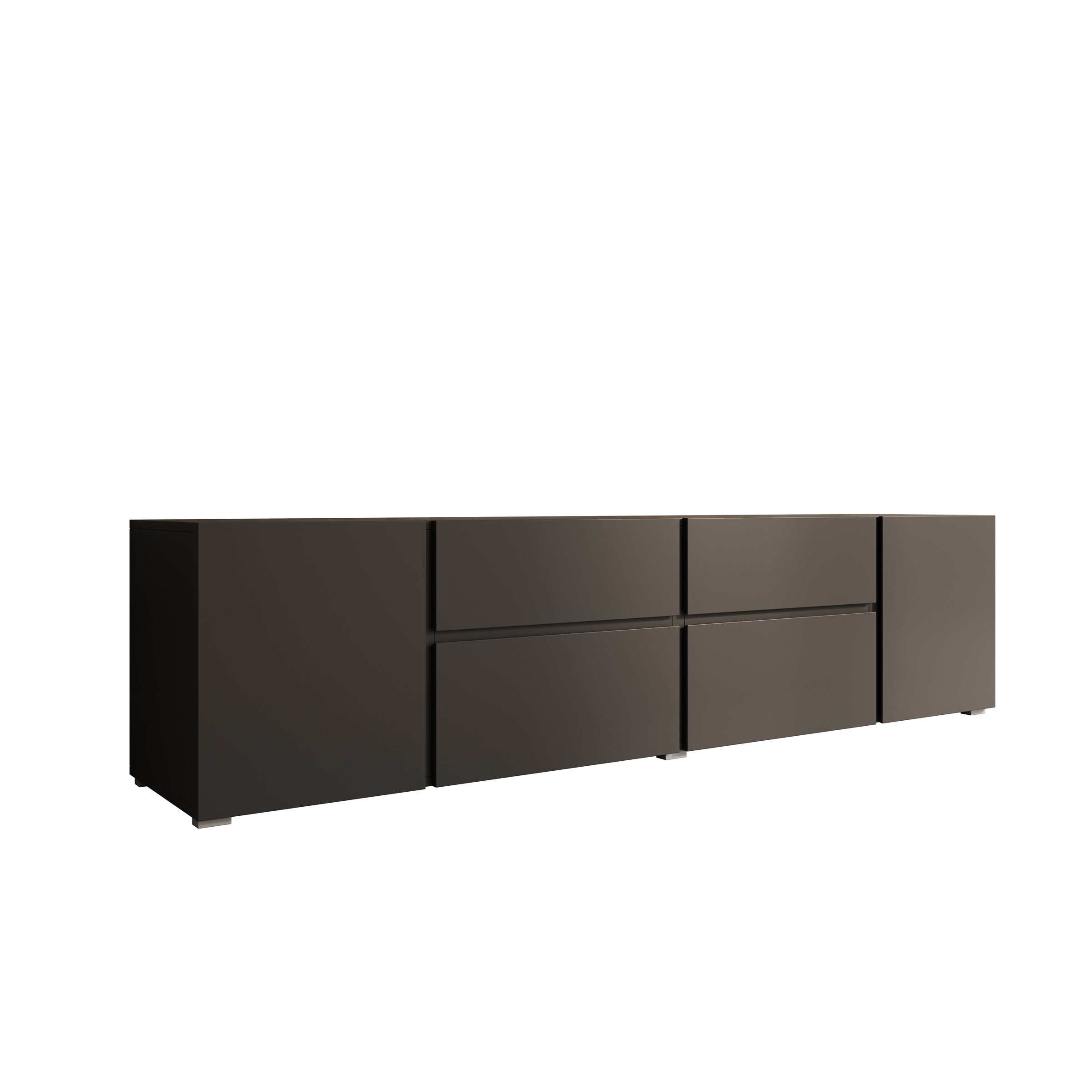 Aroji - TV-Meubel - Zwart - 195x40x48 cm