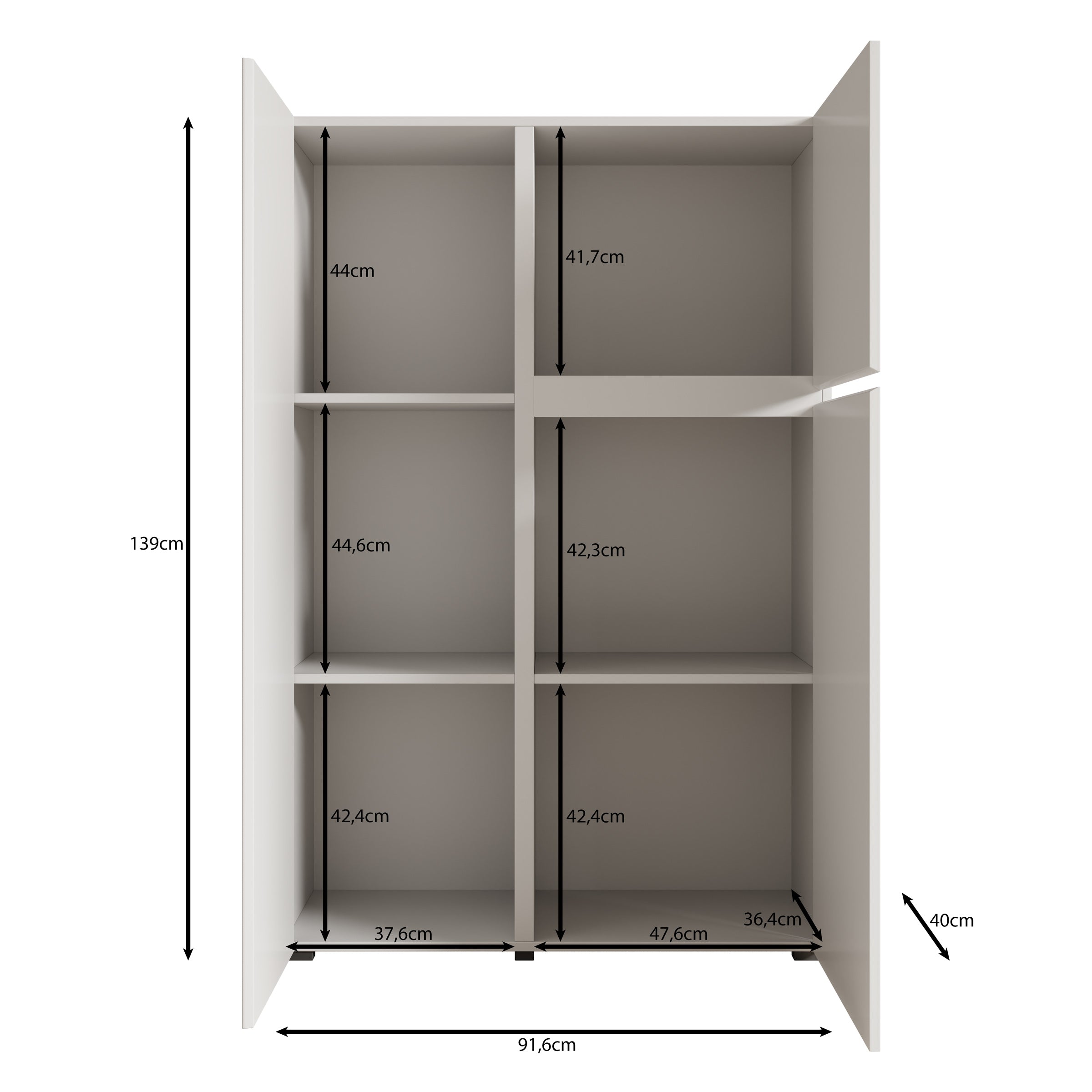 Aroji - Vitrinekast - Eikenpatroon - 92x40x139 cm