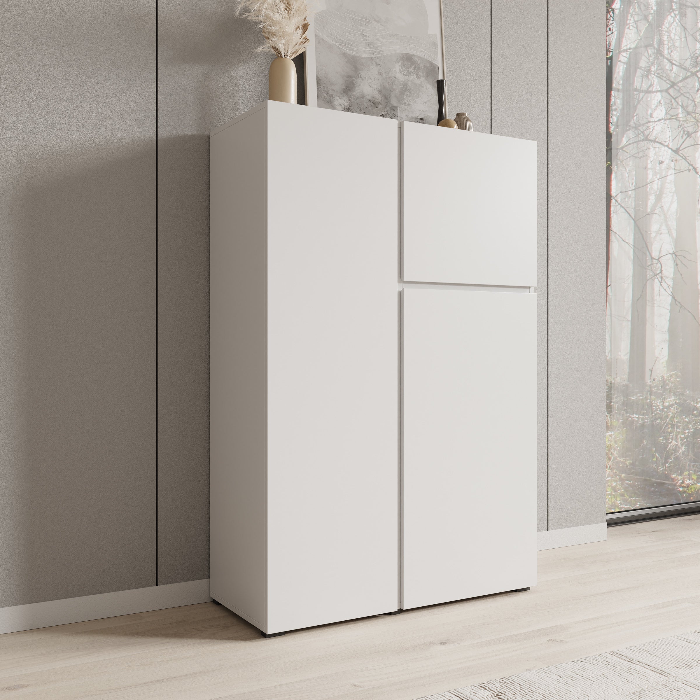 Aroji - Vitrinekast - Wit - 92x40x139 cm