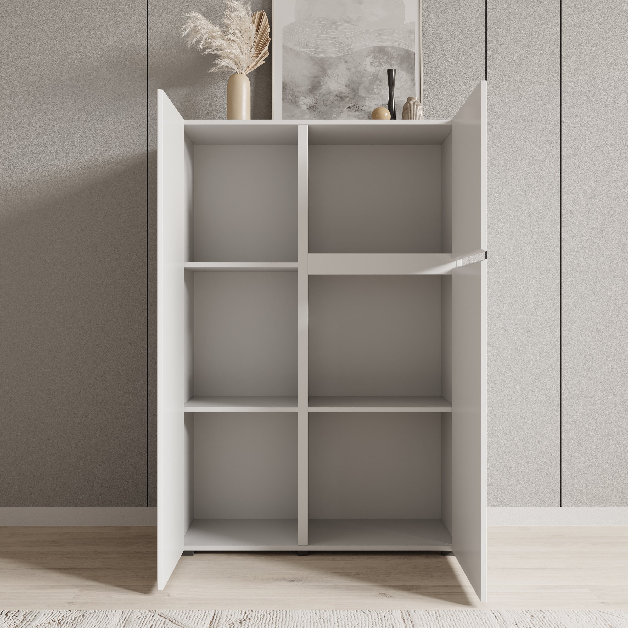 Aroji - Vitrinekast - Wit - 92x40x139 cm