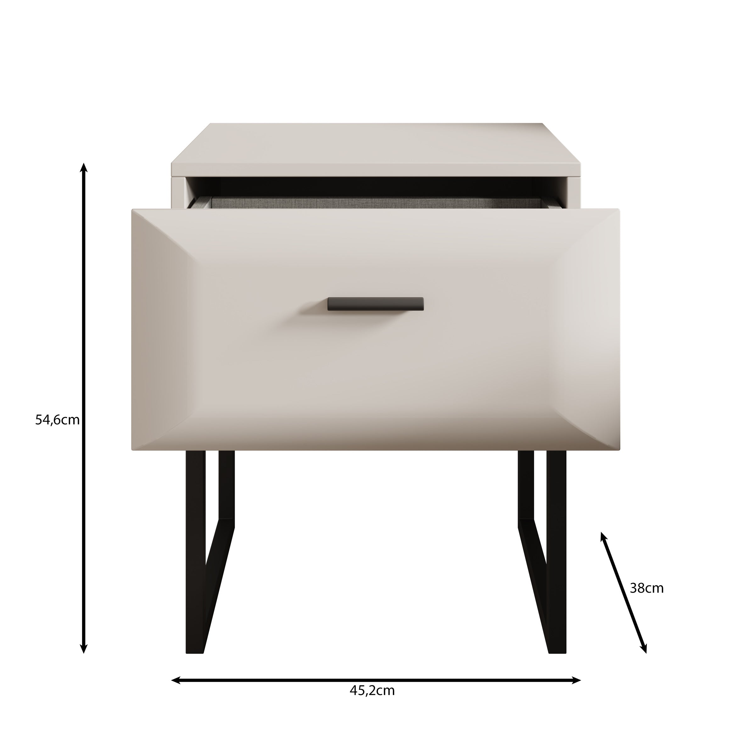 Arosa - Nachtkastje - Beige - 45x38x55 cm