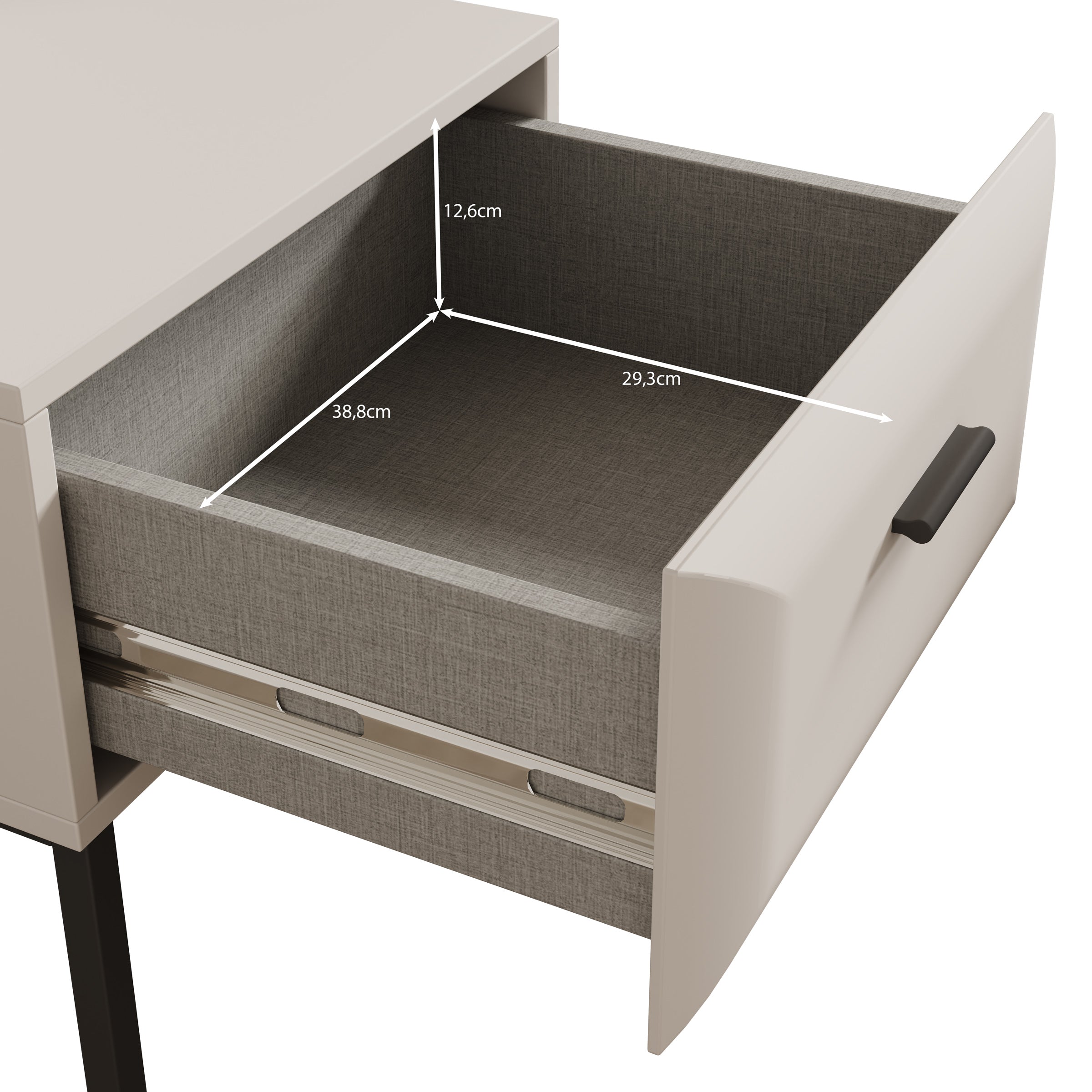 Arosa - Nachtkastje - Beige - 45x38x55 cm