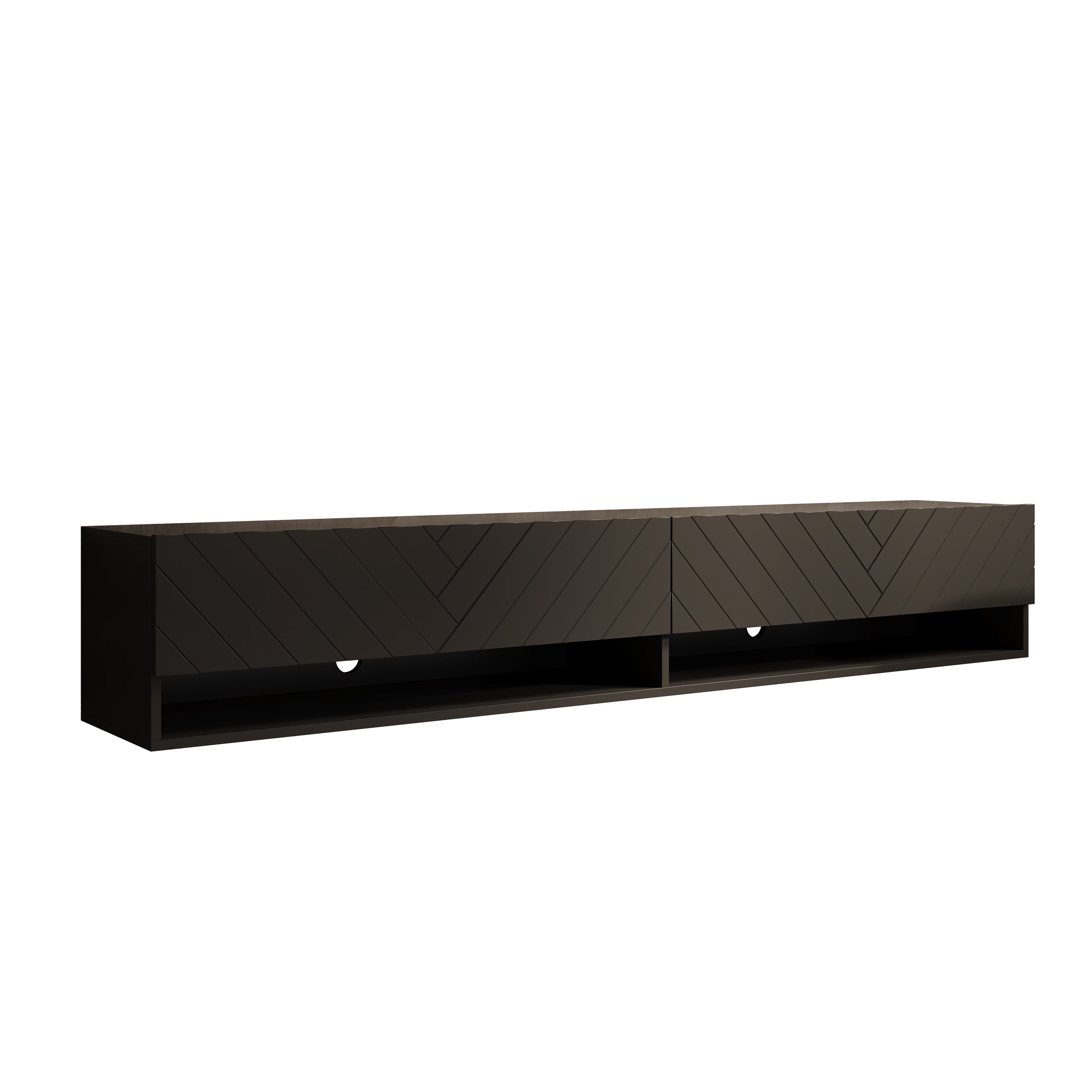 Asino - TV-Meubel  - Zwart visgraat  - 180x31x30 cm