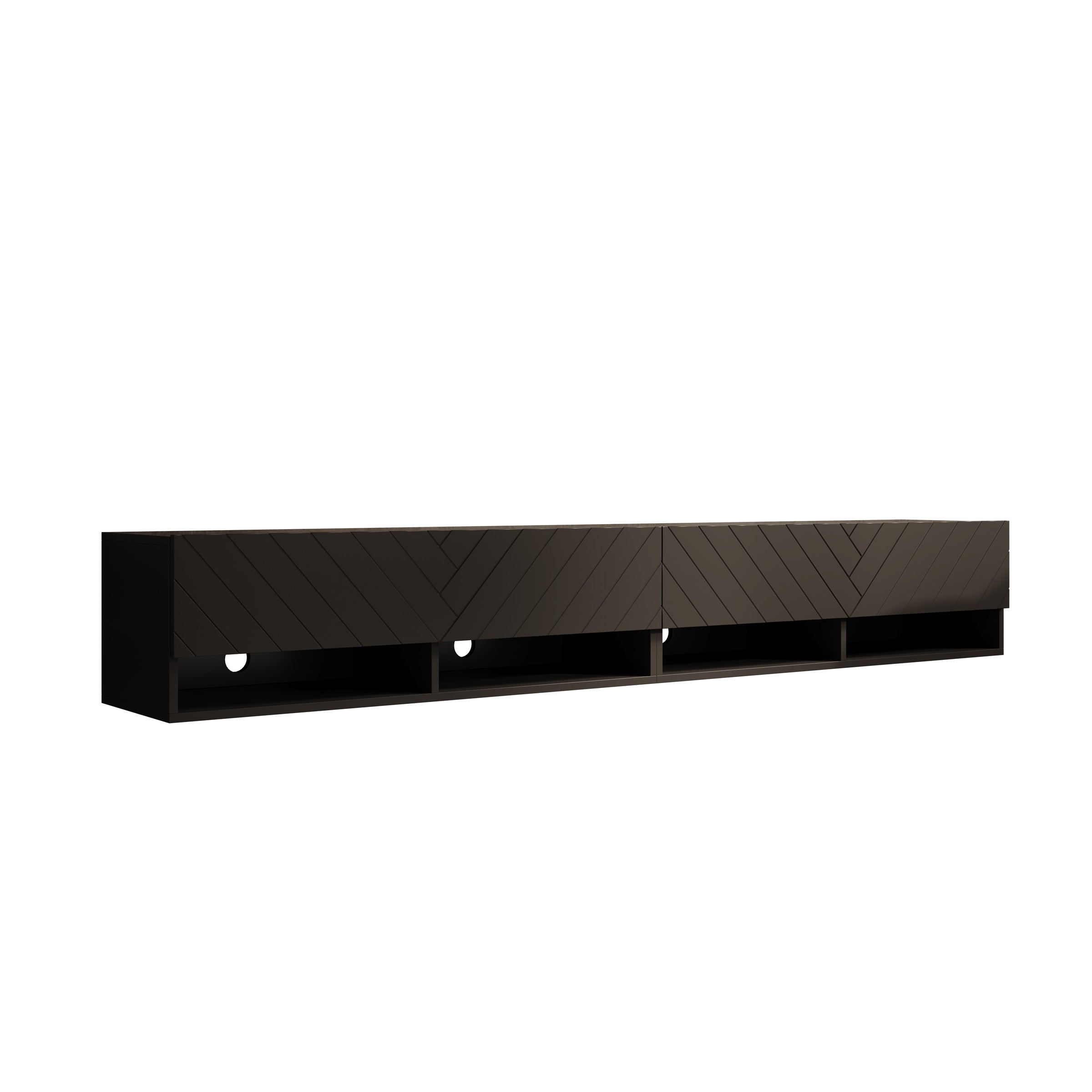 Asino - TV-Meubel  - Zwart visgraat - 200x31x30 cm
