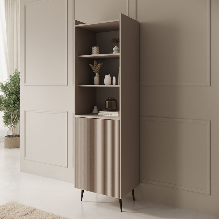 Asty - Boekenkast - Beige - 52x41x180 cm
