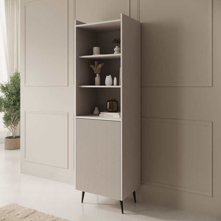Asty - Boekenkast - Beige - 52x41x180 cm