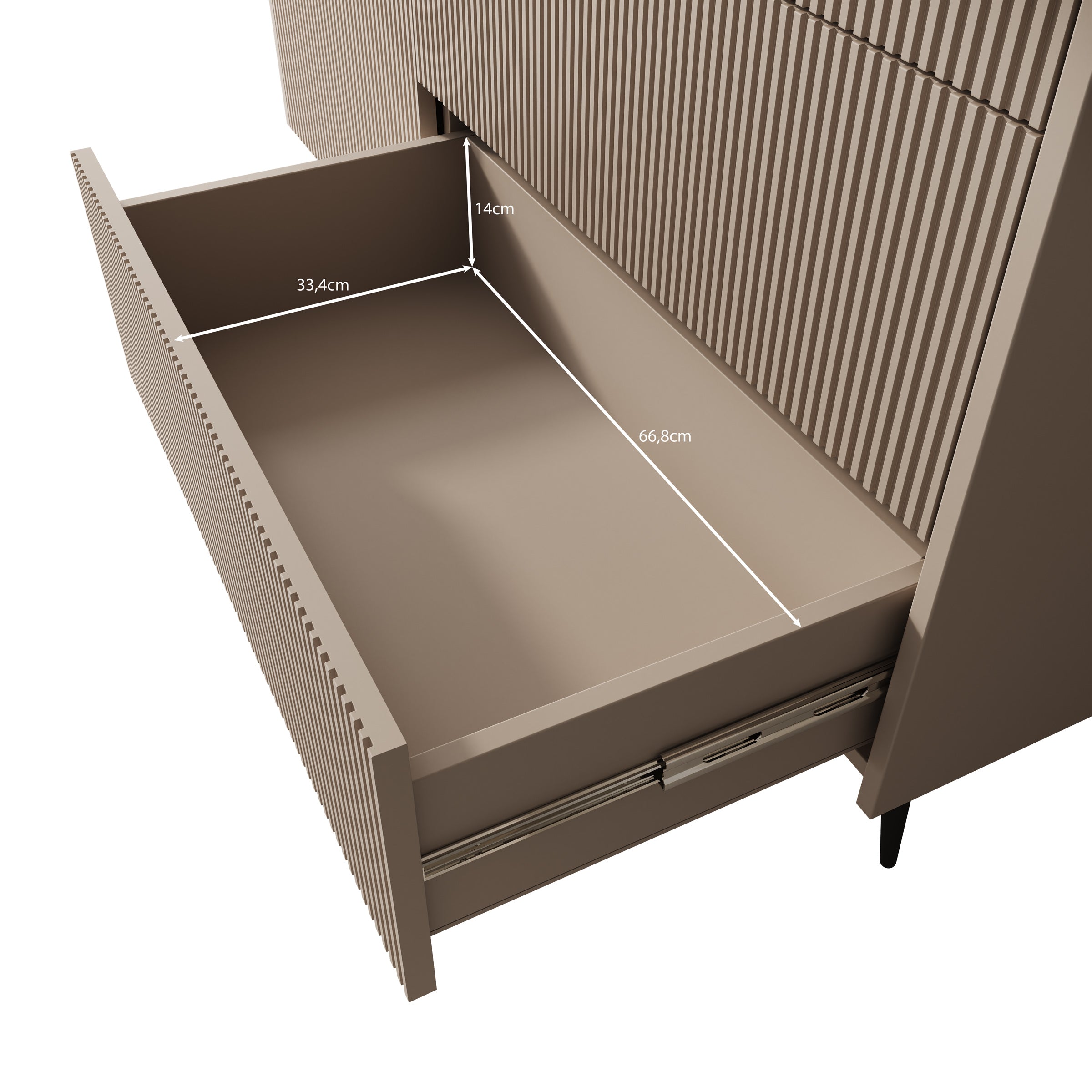 Asty - Dressoir - Beige - 126x41x92 cm