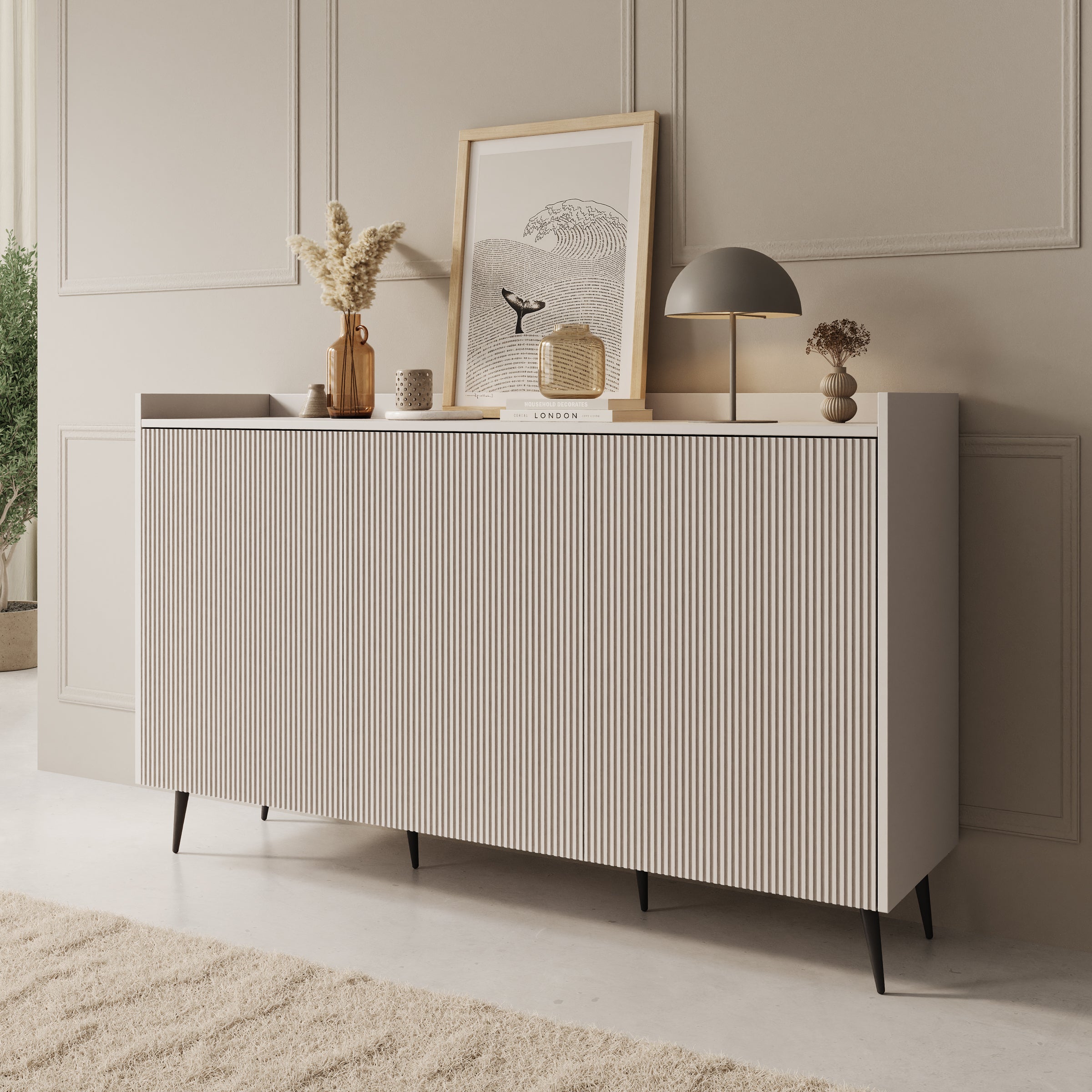 Asty - Dressoir - Beige - 150x41x92 cm