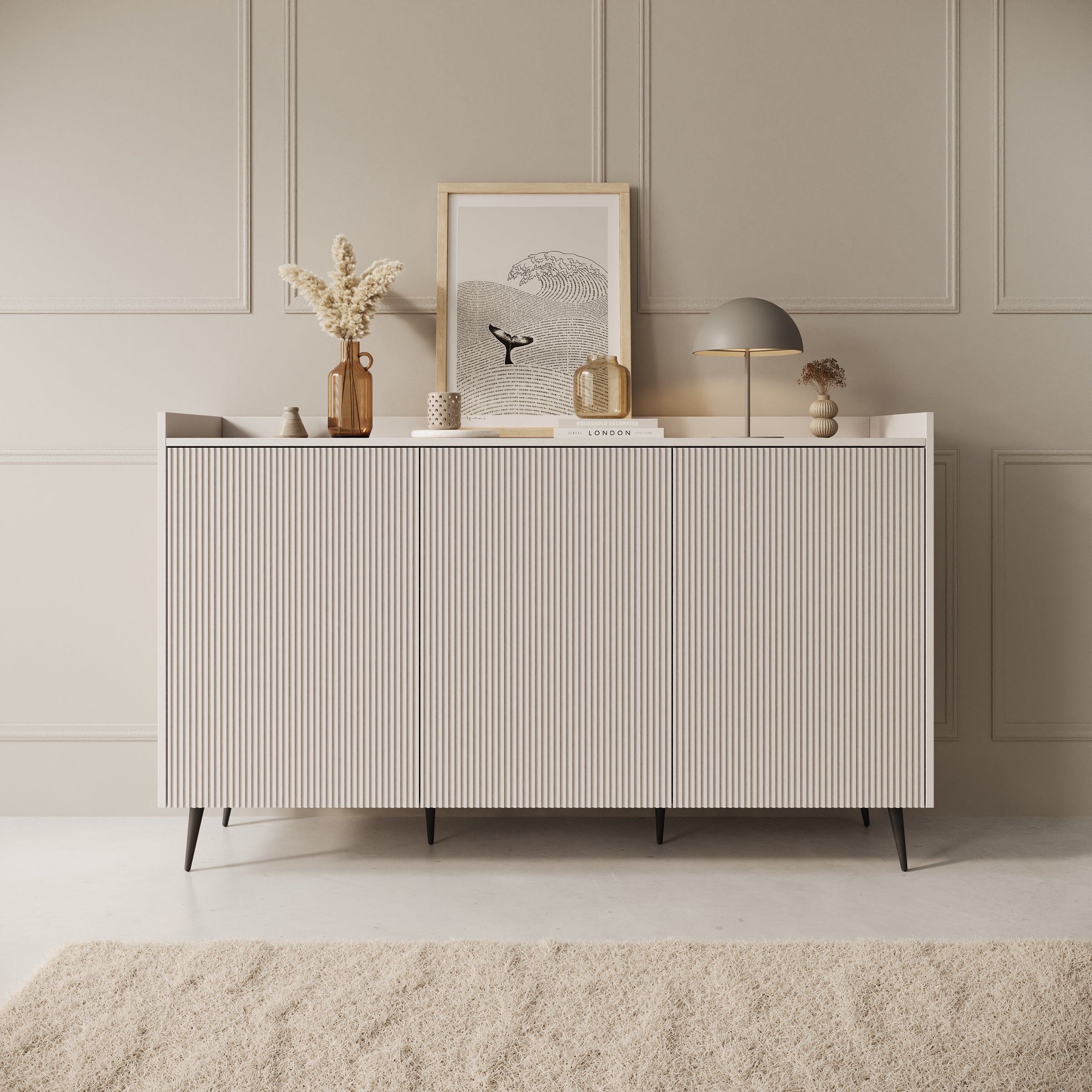 Asty - Dressoir - Beige - 150x41x92 cm