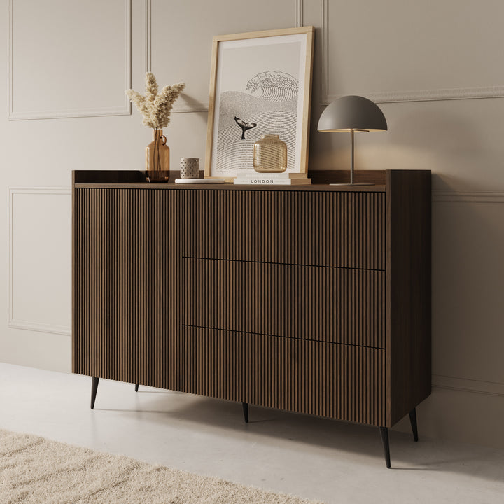 Asty - Dressoir - Donker eiken - 126x41x92 cm