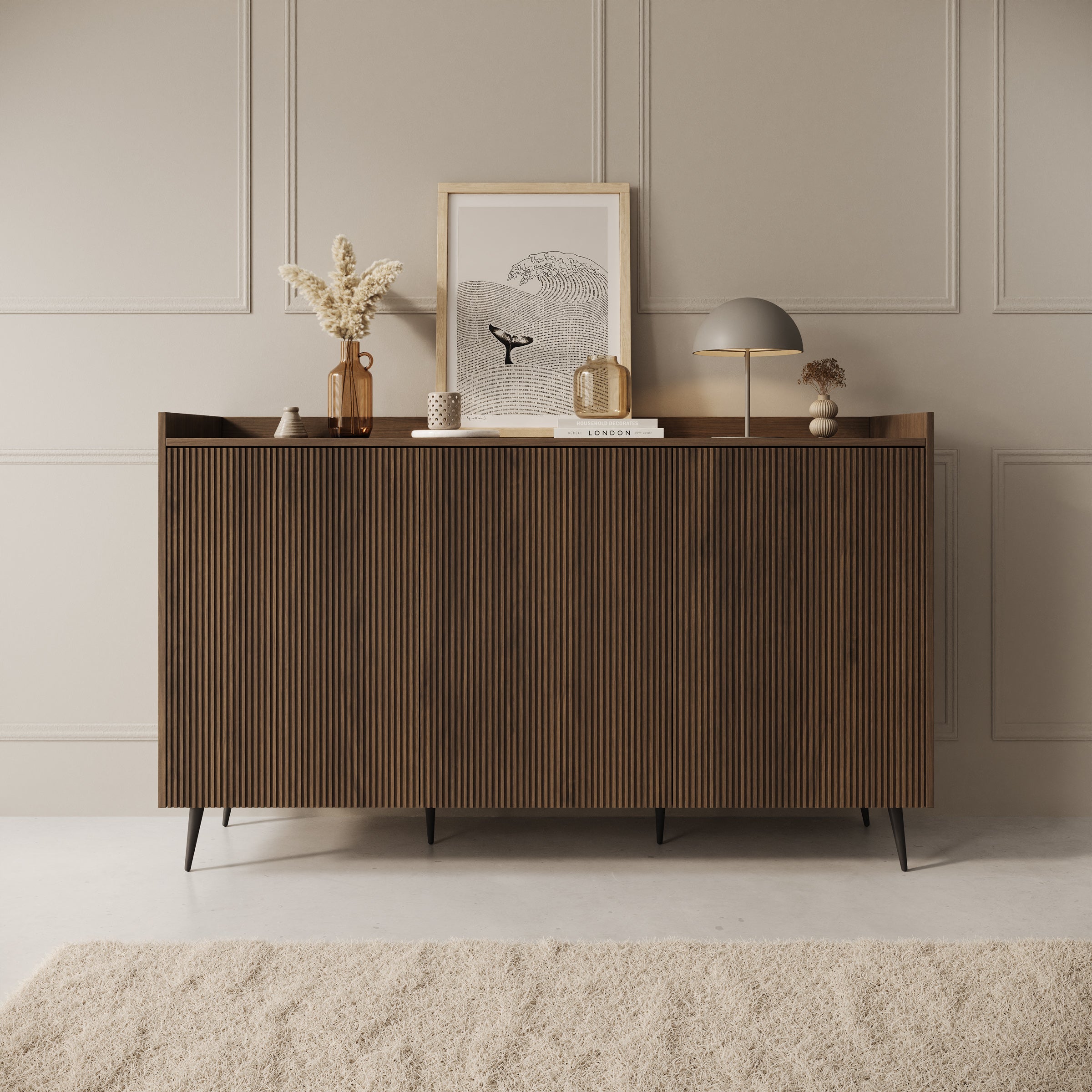 Asty - Dressoir - Donker eiken - 150x41x92 cm