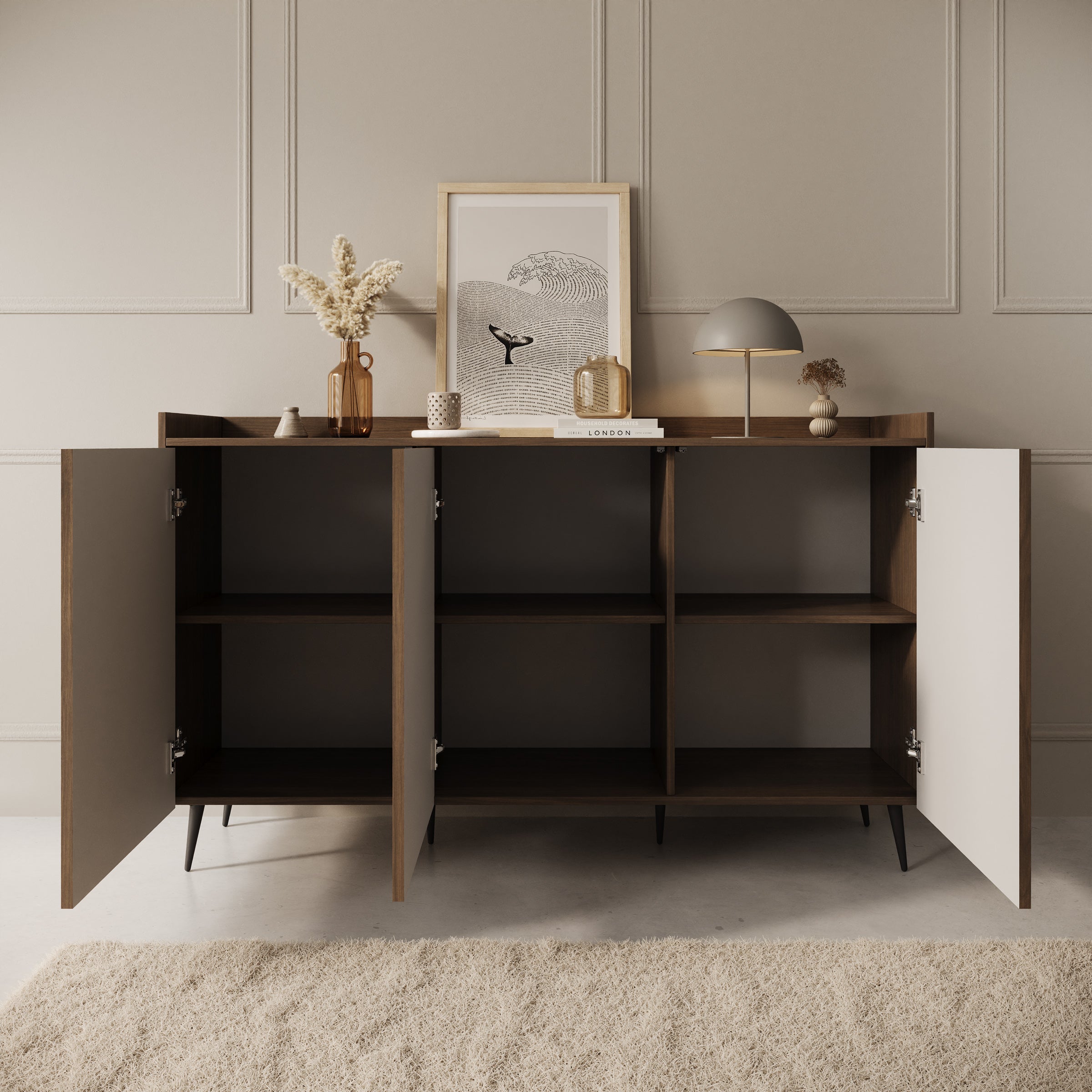 Asty - Dressoir - Donker eiken - 150x41x92 cm