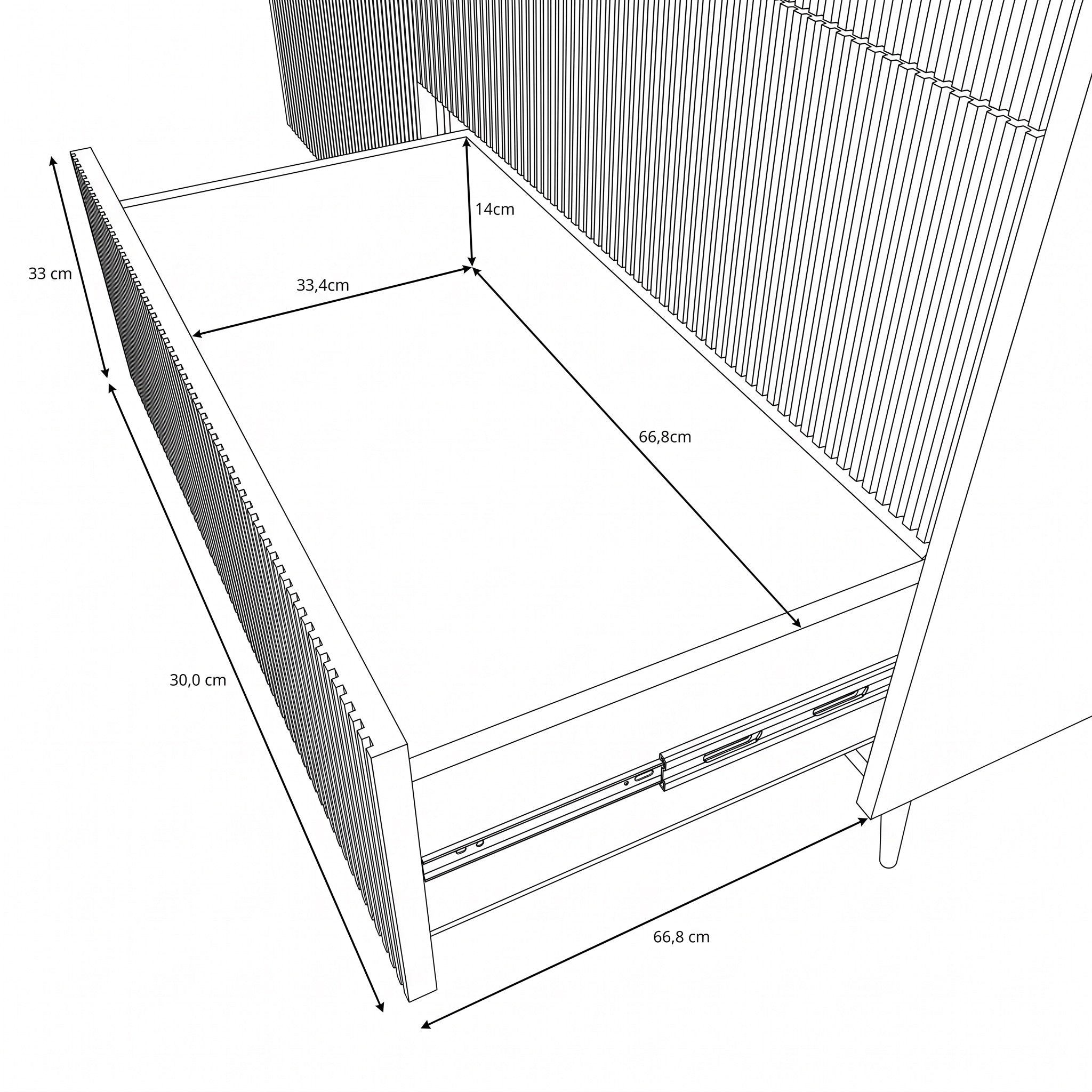 Asty - Dressoir - Licht eikenpatroon - 126x41x92 cm