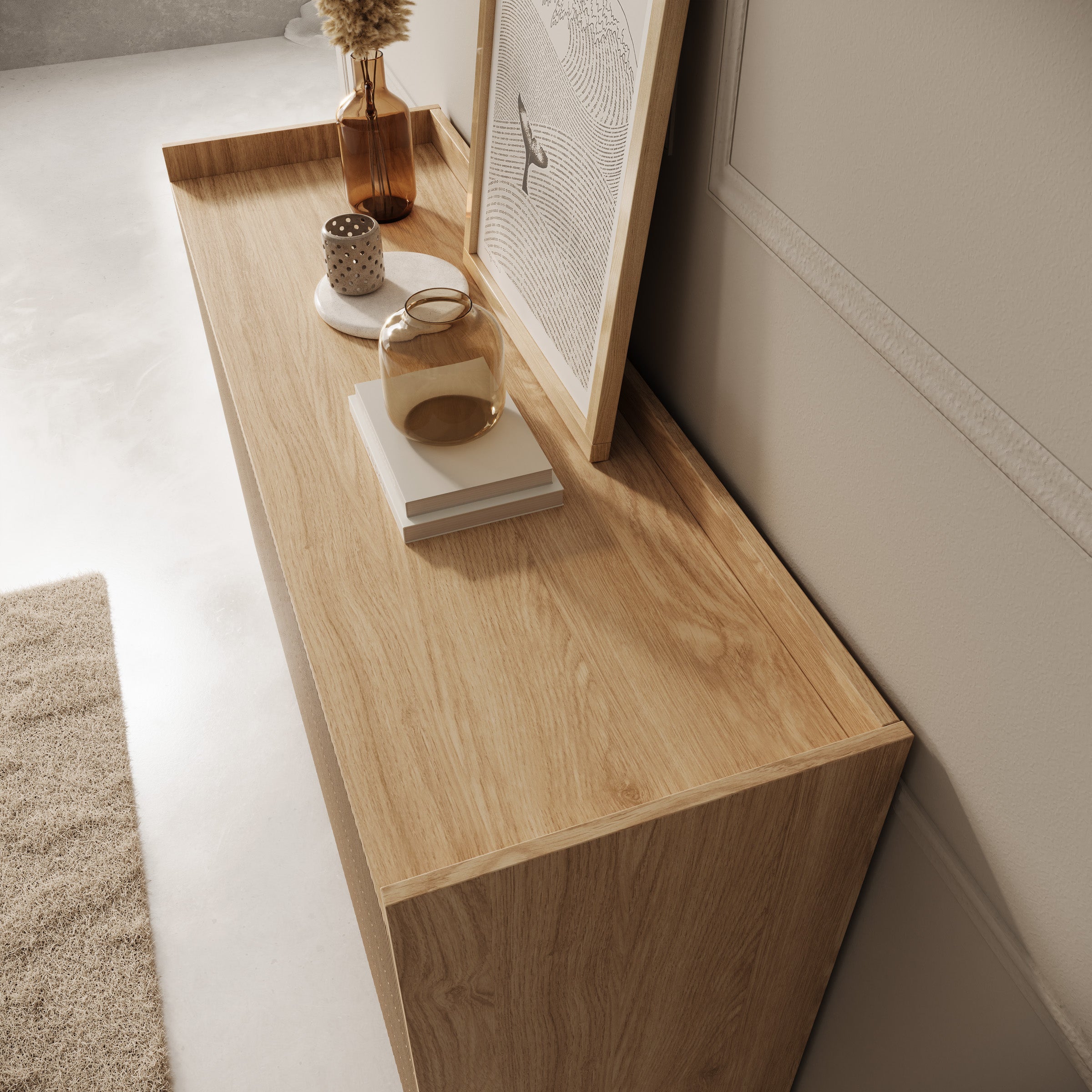 Asty - Dressoir - Licht eikenpatroon - 126x41x92 cm