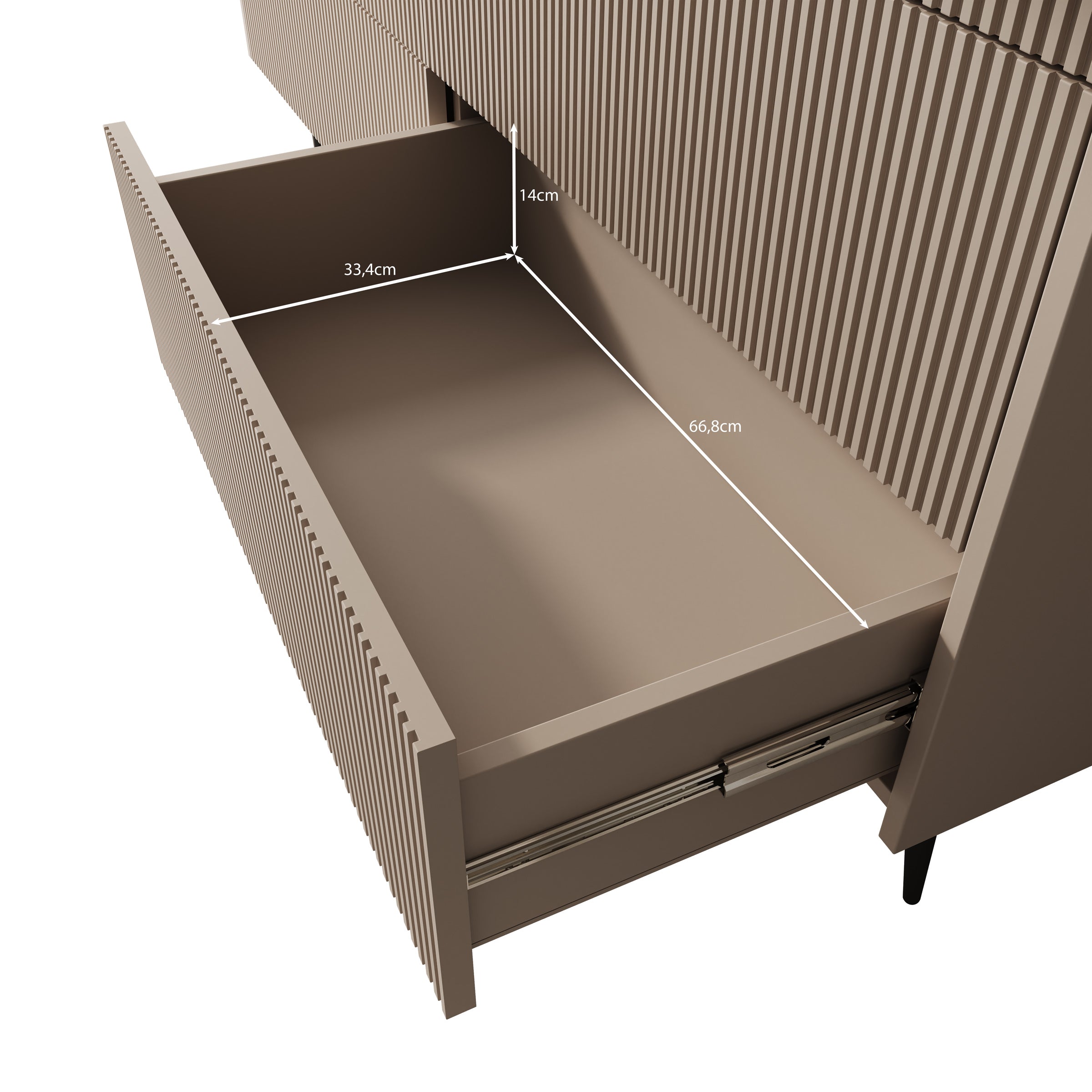 Asty - Ladekast met 6 lades - Beige - 150x41x92 cm