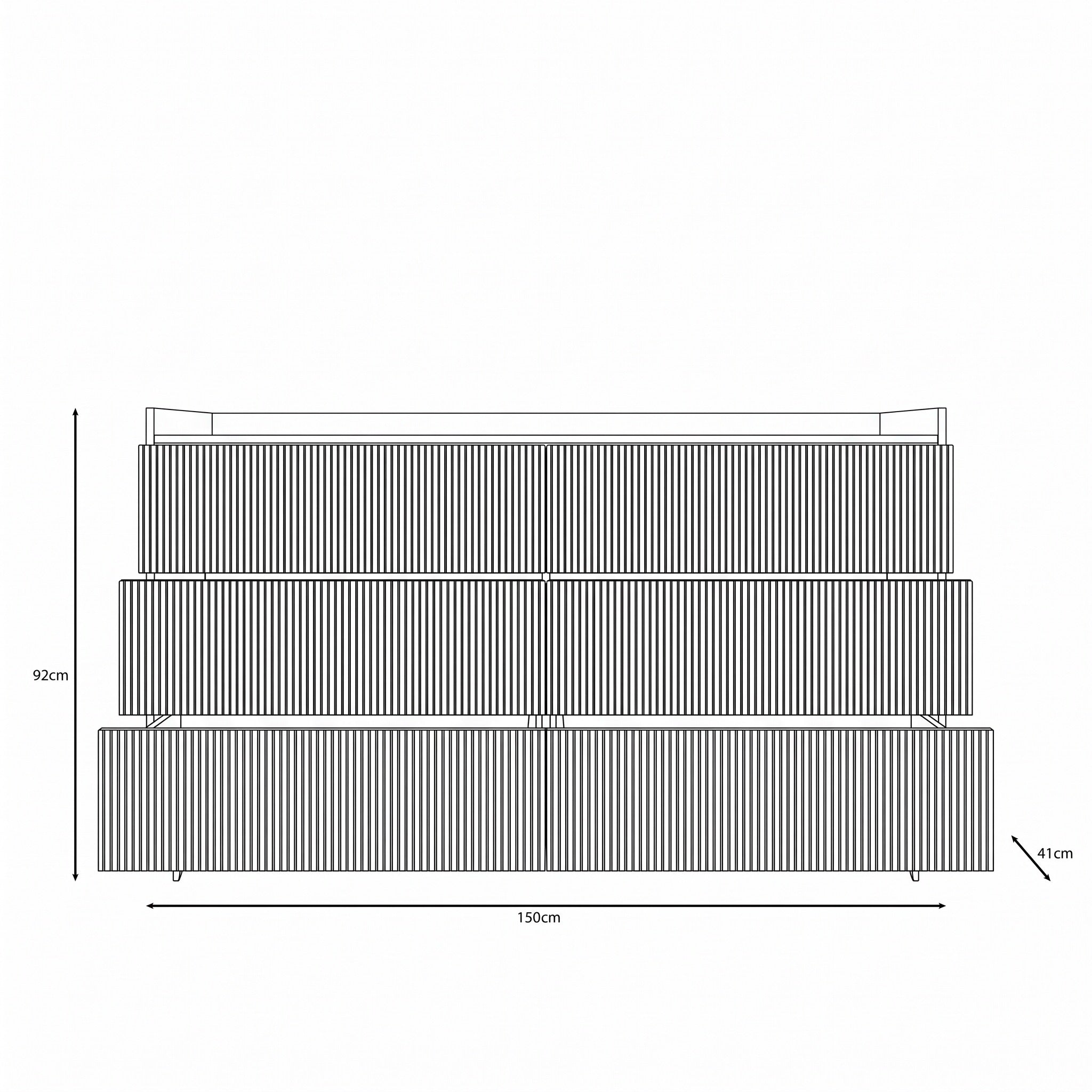 Asty - Ladekast met 6 lades - Licht eikenpatroon - 150x41x92 cm