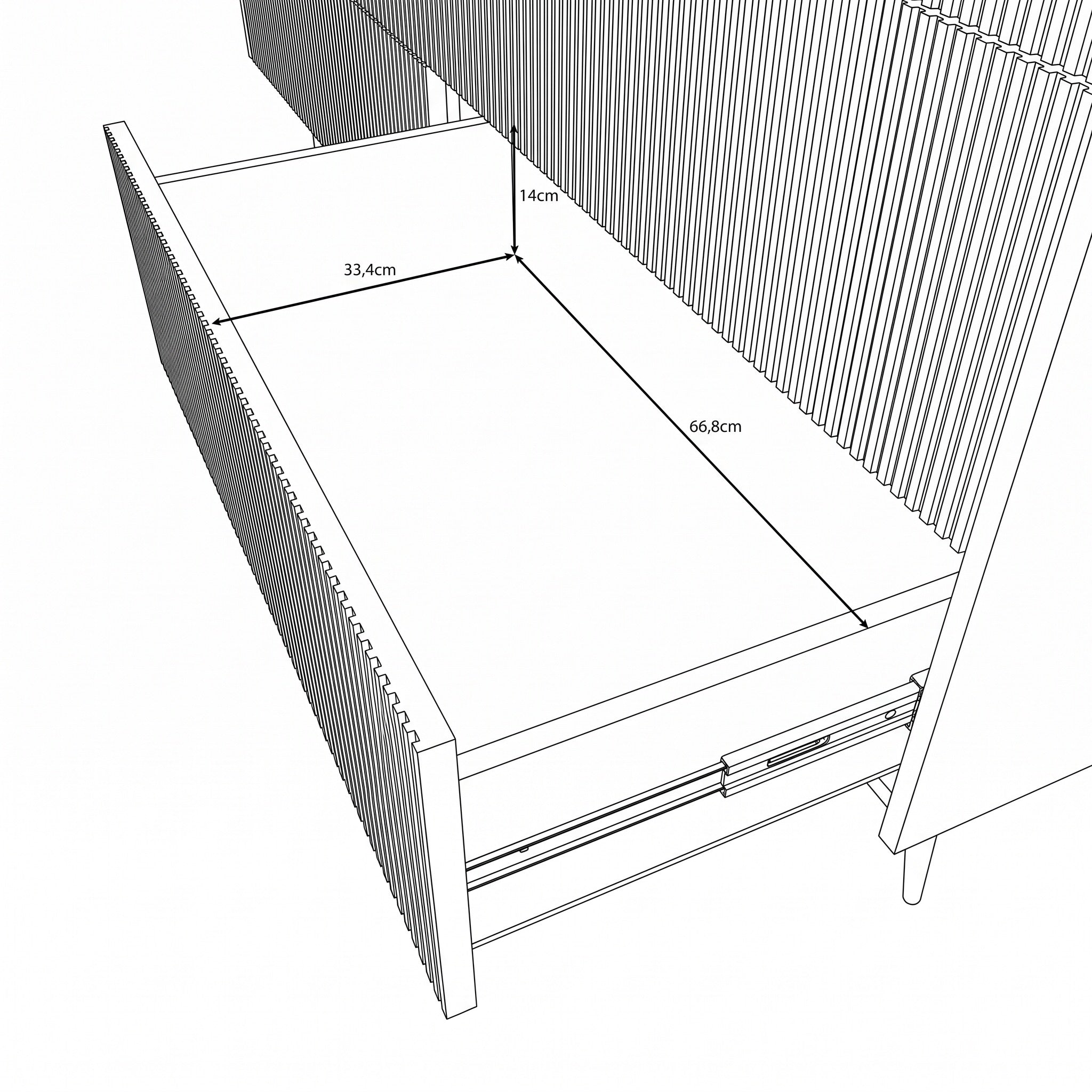 Asty - Ladekast met 6 lades - Licht eikenpatroon - 150x41x92 cm