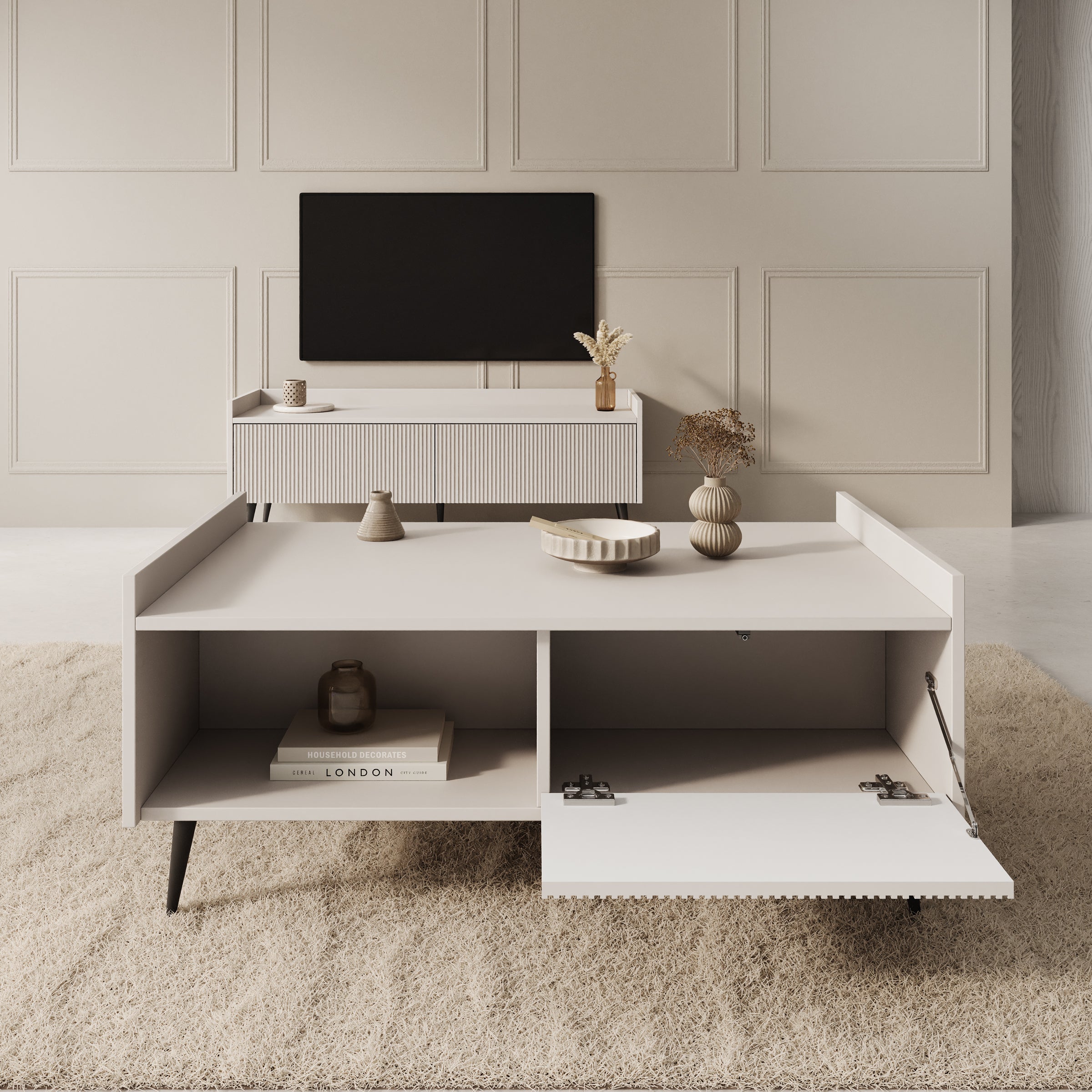 Asty - Salontafel - Beige - 100x60x45 cm