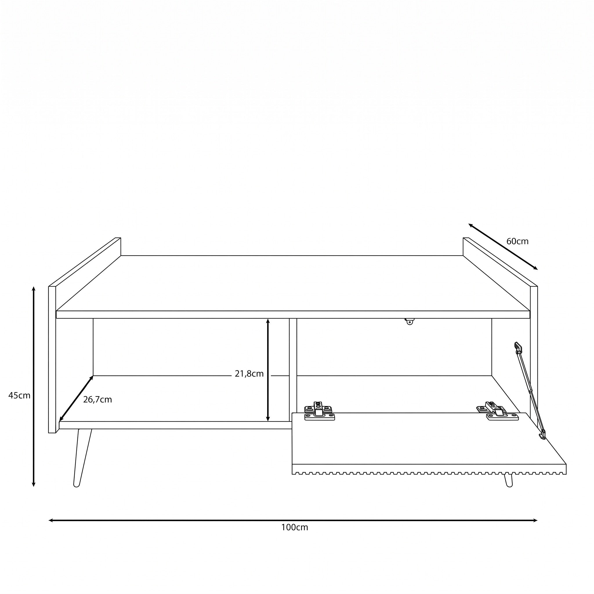 Asty - Salontafel - Donker eiken - 100x60x45 cm