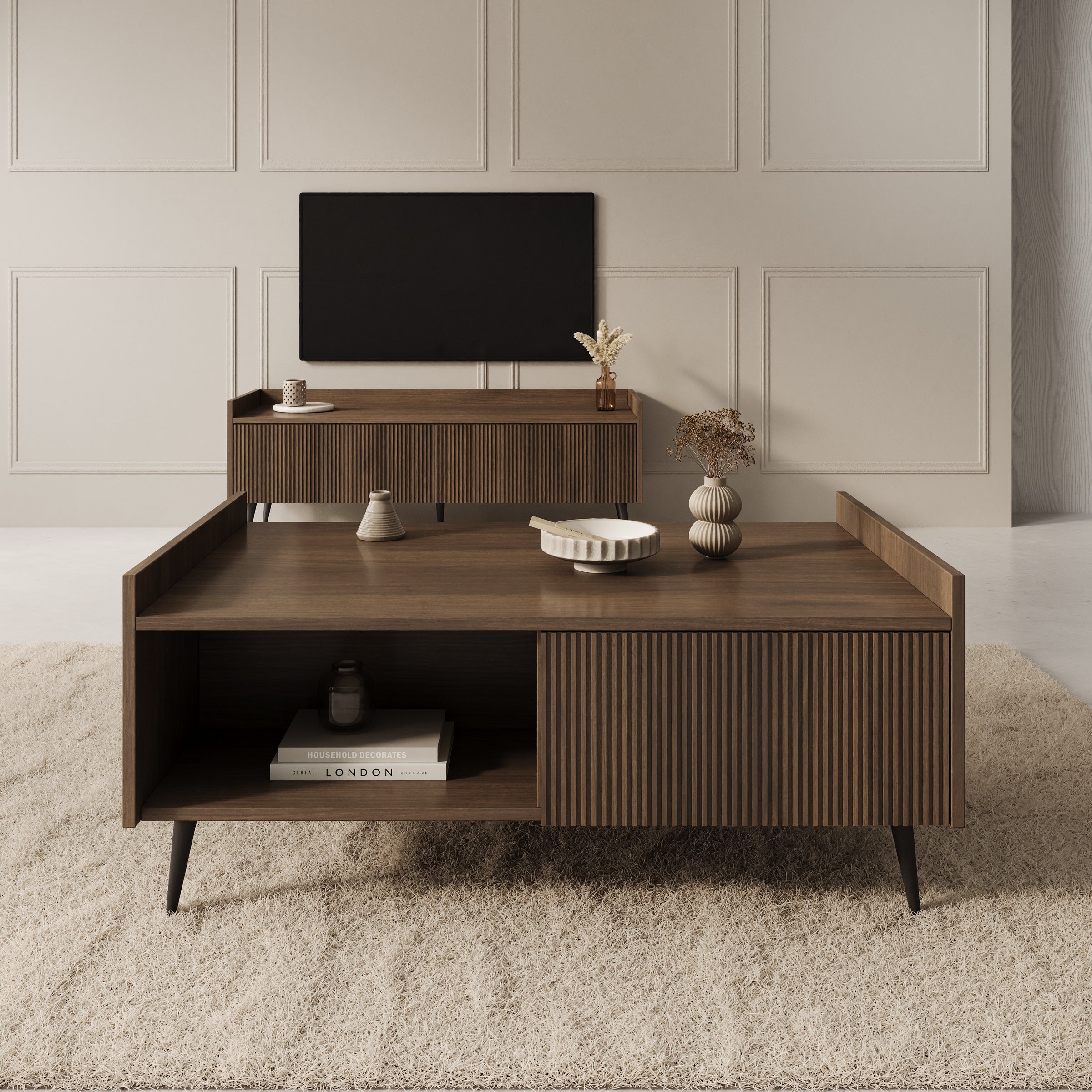 Asty - Complete Woonkamer - Donker Eikenpatroon - Klein
